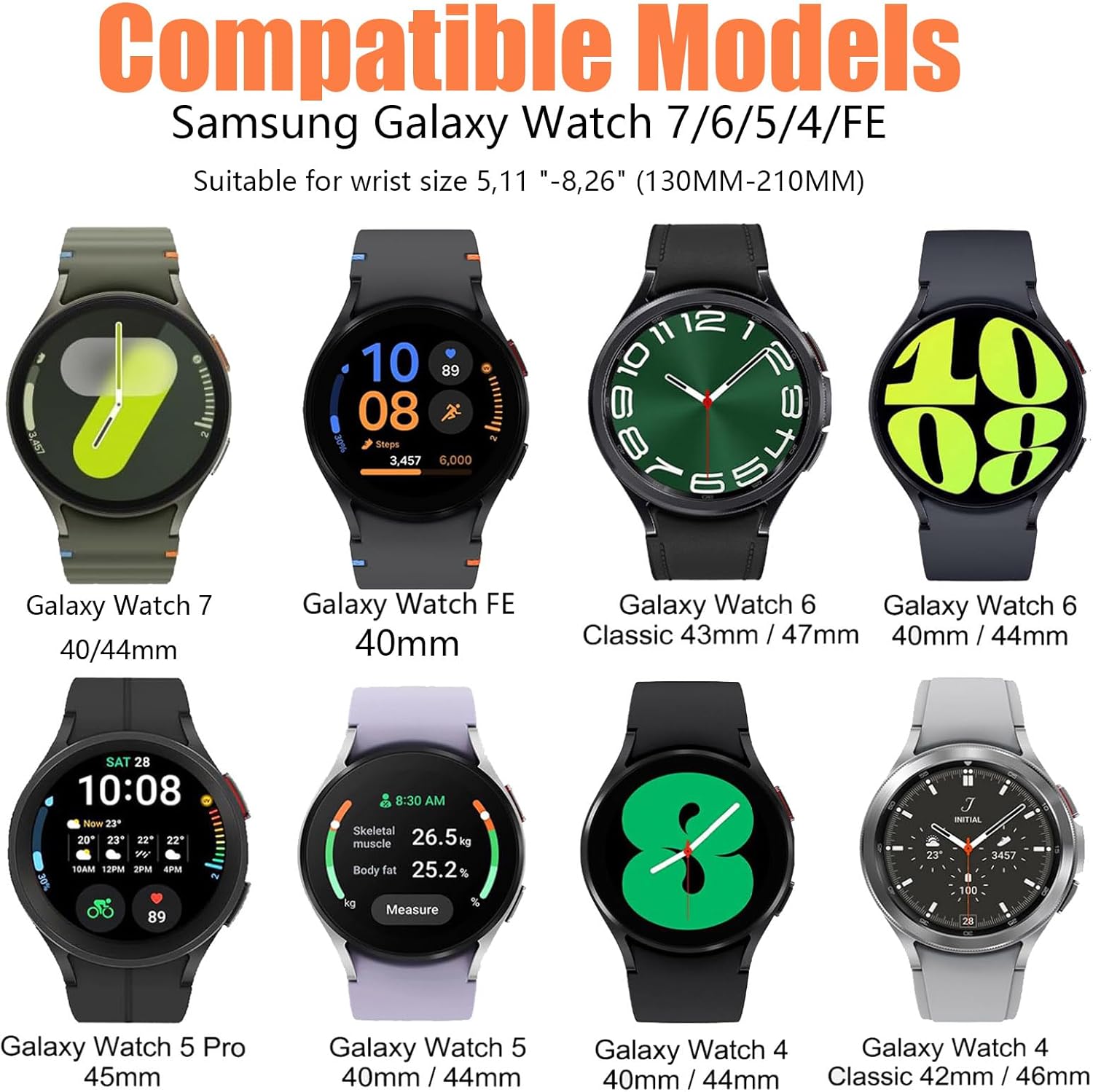 Thumbnail 3 de SUGARJAR Magnetic Stainless Steel Strap for Samsung Galaxy Watch 4–7 and Classic 42–47mm