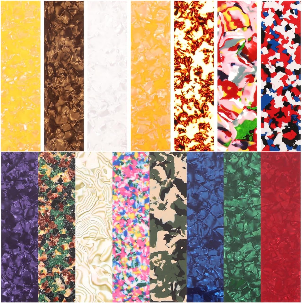 Thumbnail 6 de Milisten 15 Pcs Guitar Pick Punch Sheets (Celluloid Strips) DIY Plectrum Making Kit