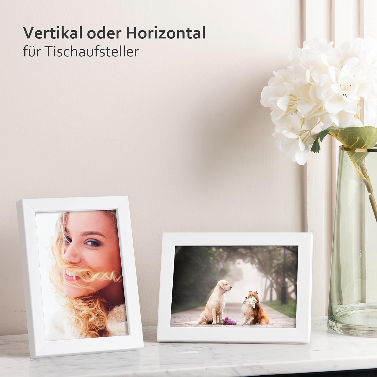Thumbnail 3 de Egofine Bilderrahmen 10x15 cm – 4er Set aus Holzrahmen mit Acrylglas, Tisch- und Wandmontage
