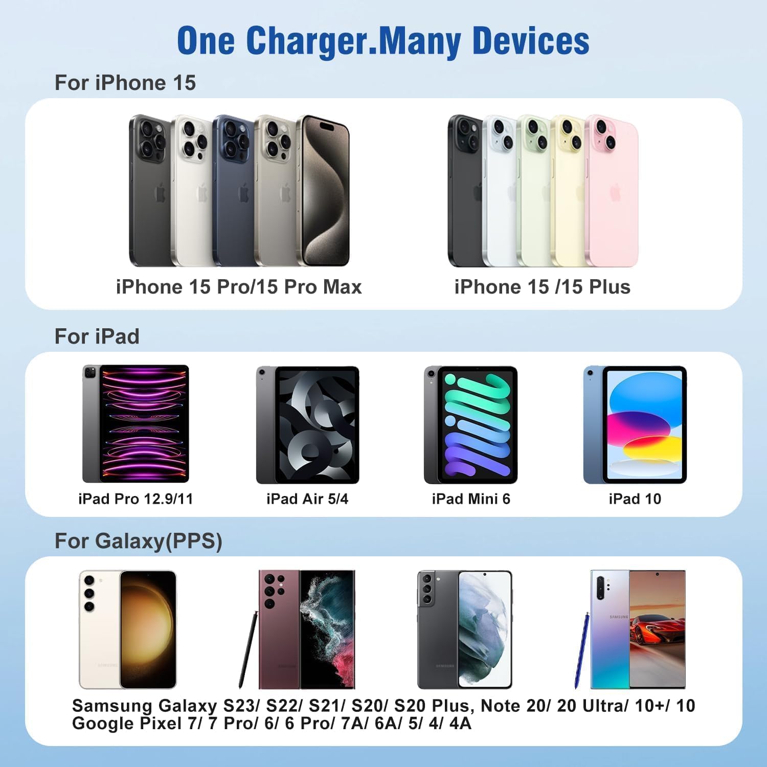 Thumbnail 5 de 15ft USB C Charging Cable
