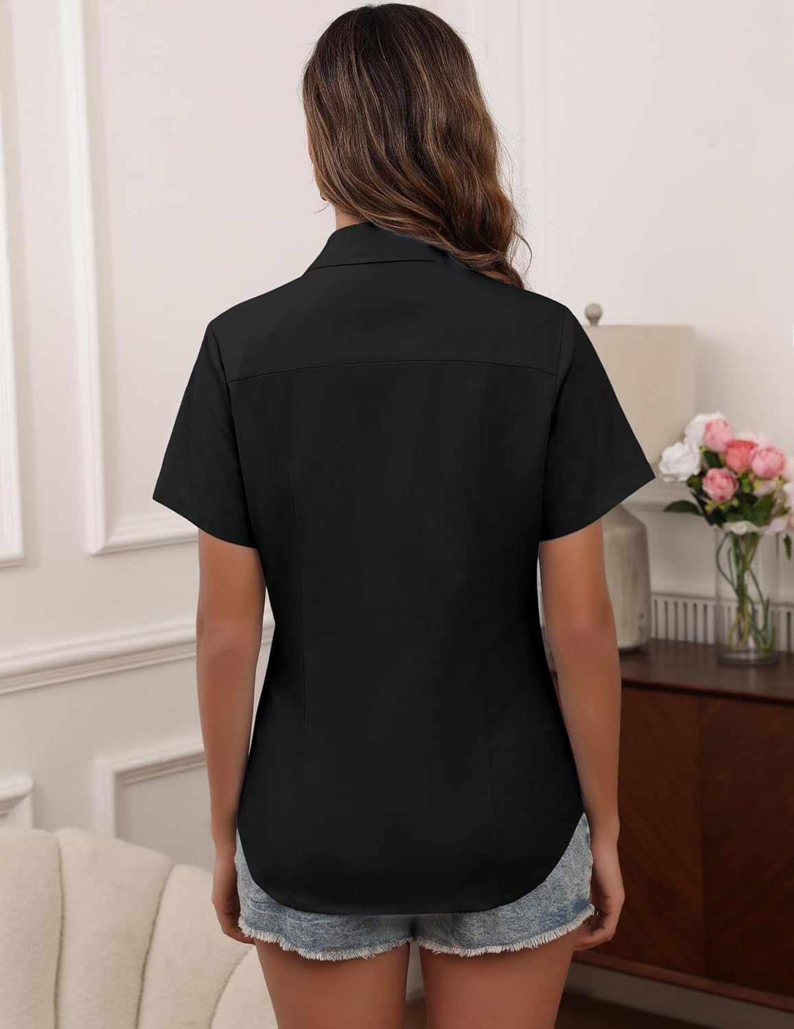 Detalle de HOTOUCH Women's Button-Down Blouse, Slim Fit