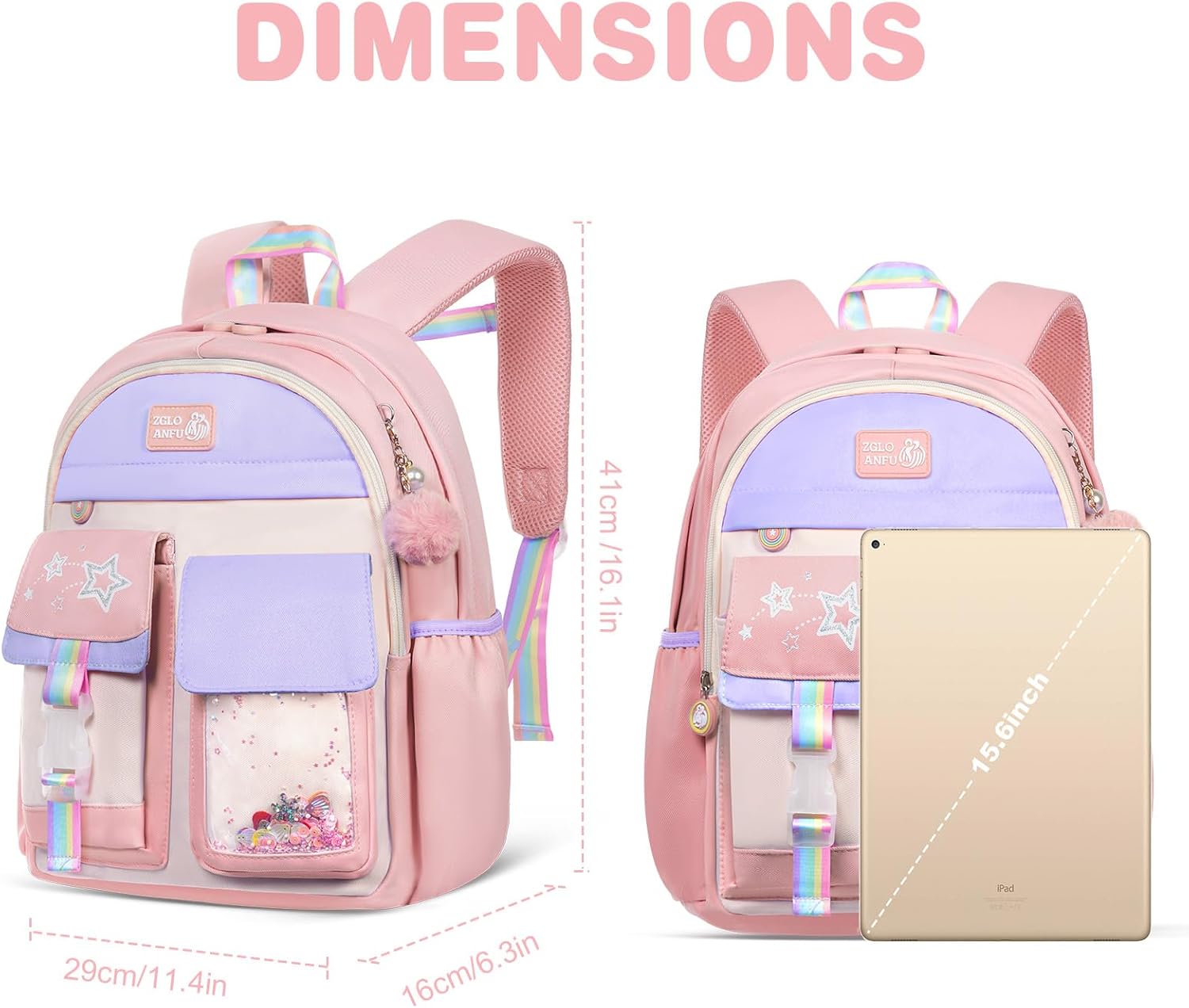 Thumbnail 1 de Aucuu Sac à Dos Enfant - Cartable Maternelle et Primaire, 19 L, Imperméable, pour Fille