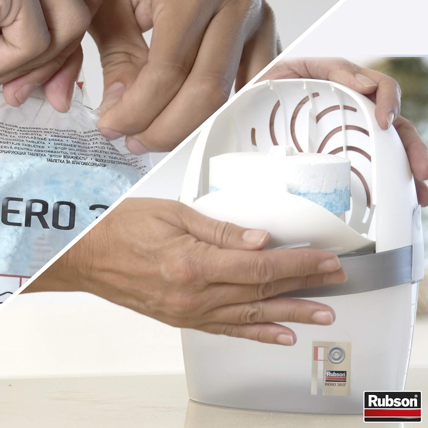 Thumbnail 3 de Rubson Recharges Pure Tab pour absorbeur d'humidité AERO 360° – 4 x 450 g, neutre et anti-odeur
