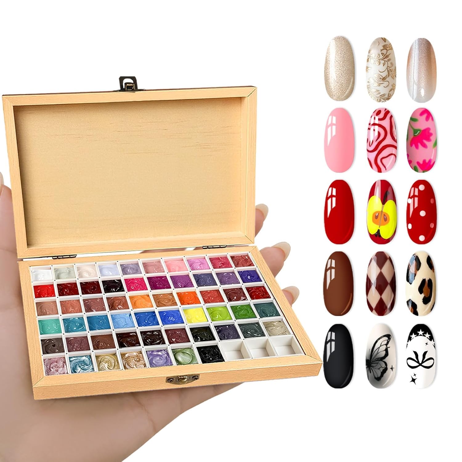 Detalle de GZIXBDA Sponge Mini Paint Patting Gel Polish & Tools Kit: 57-Color Ombre Gradient for DIY or Salon