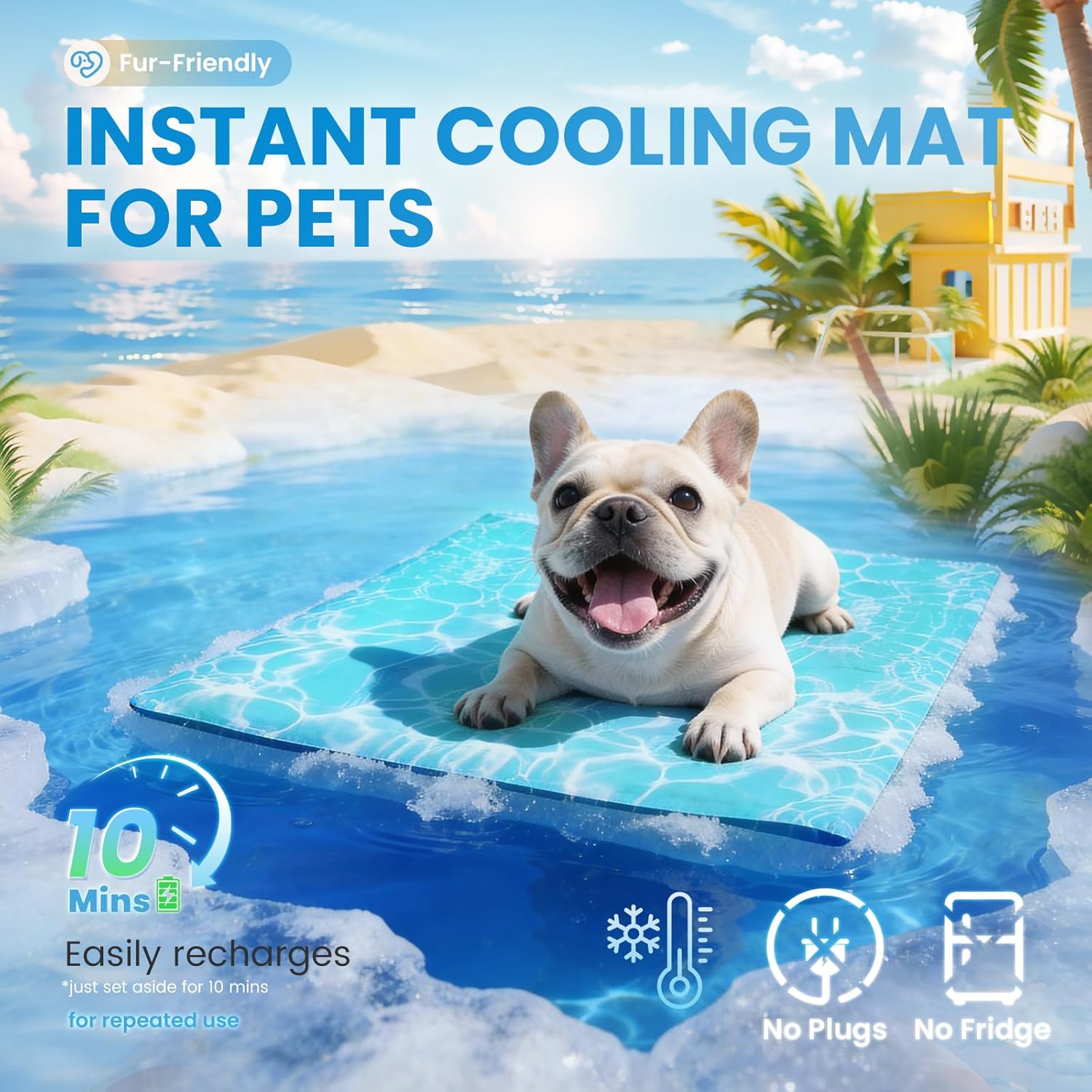 Detalle de Pawtasy Dog Cooling Mat XXL (120 x 80 cm): Durable, Non‑Toxic Self‑Cooling Pad for Extra Large Dogs