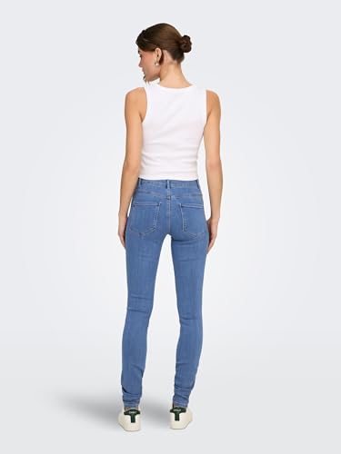 Detalle de ONLY Damen Onlrain Life Reg Skinny DNM Noos Jeans – Medium Blue Denim, XL / 32L EU