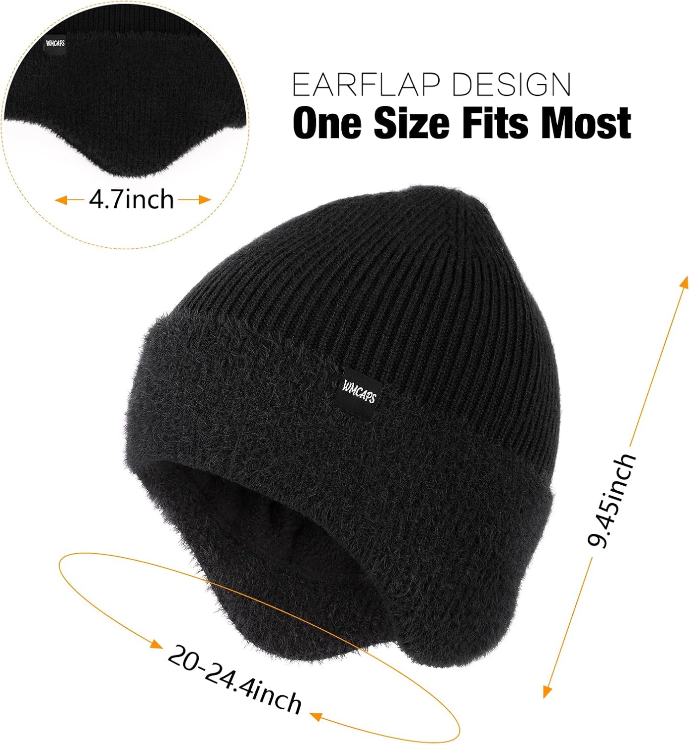 Detalle 2 de Wmcaps Winter Fleece Earflap Beanie 🧣