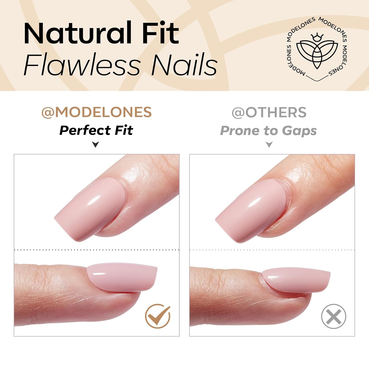 Thumbnail 6 de Modelones Extra Short Press on Nails (Milky White Squoval) Reusable Nail Kit — 32 pcs, 16 sizes