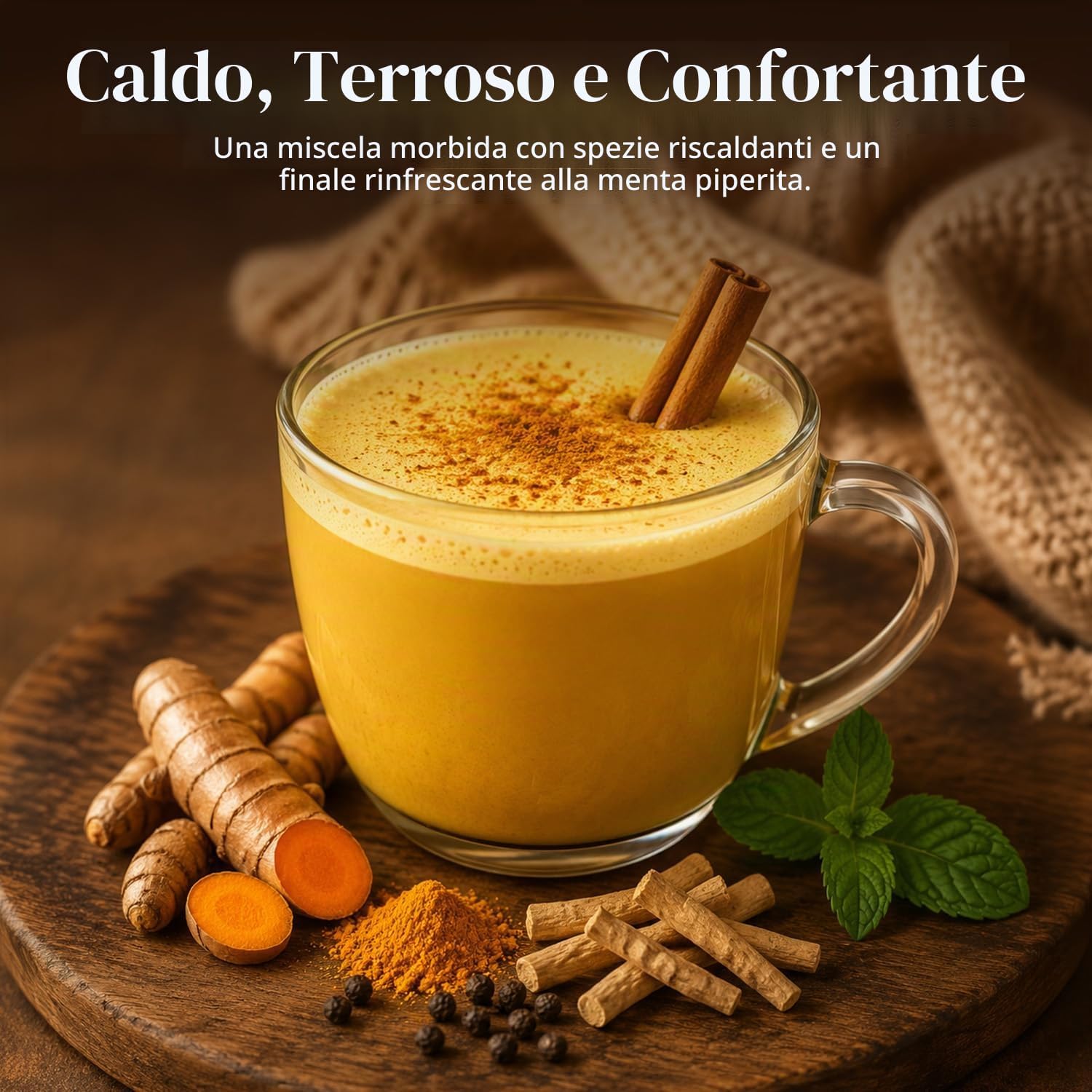 Detalle 2 de VAHDAM Golden Milk Latte in Polvere Curcuma & Ashwagandha – 100 g (40 tazze), senza caffeina e zuccheri aggiunti