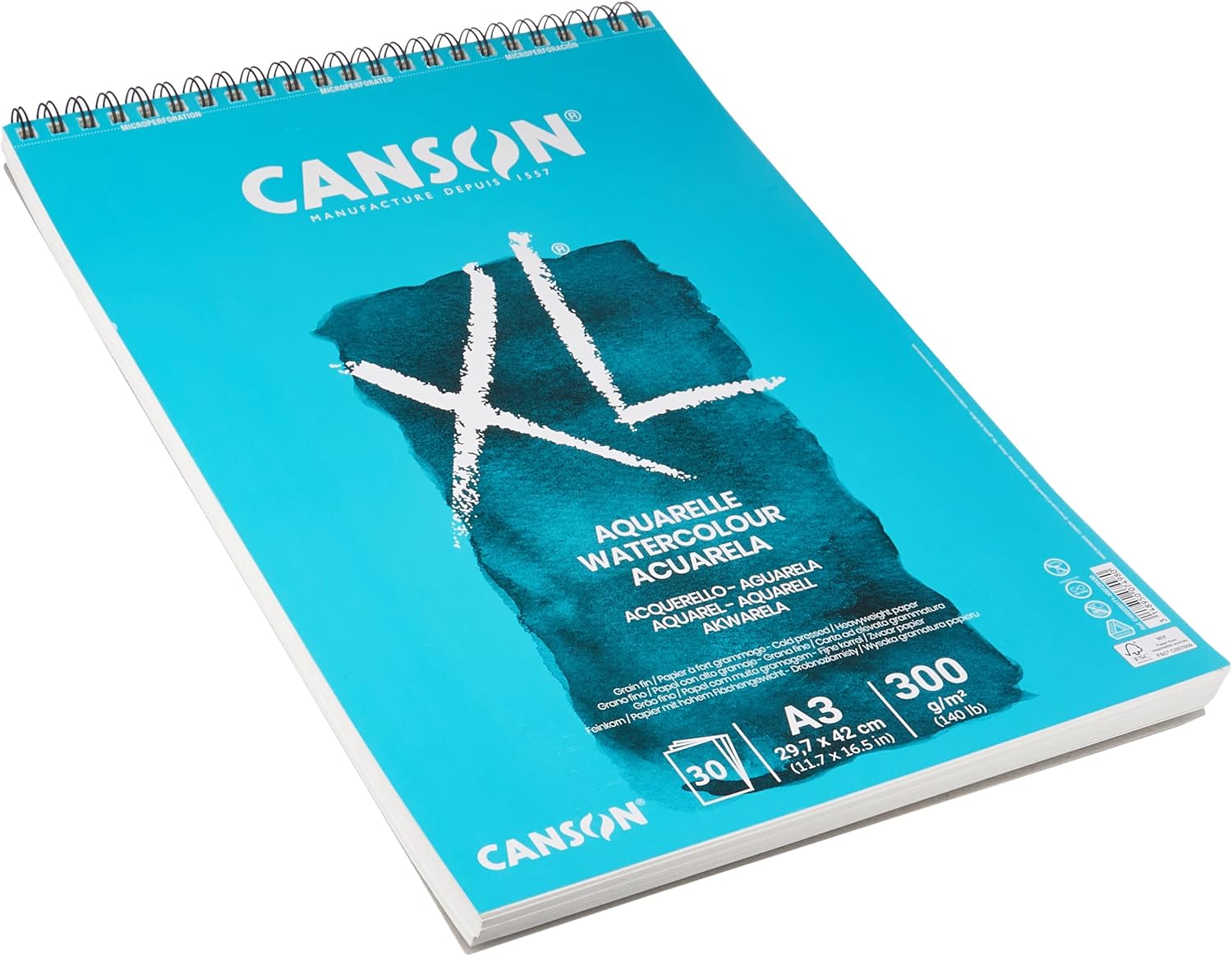 Thumbnail 2 de CANSON XL Aquarelle : album à spirale A3 30 feuilles 300 g/m², blanc