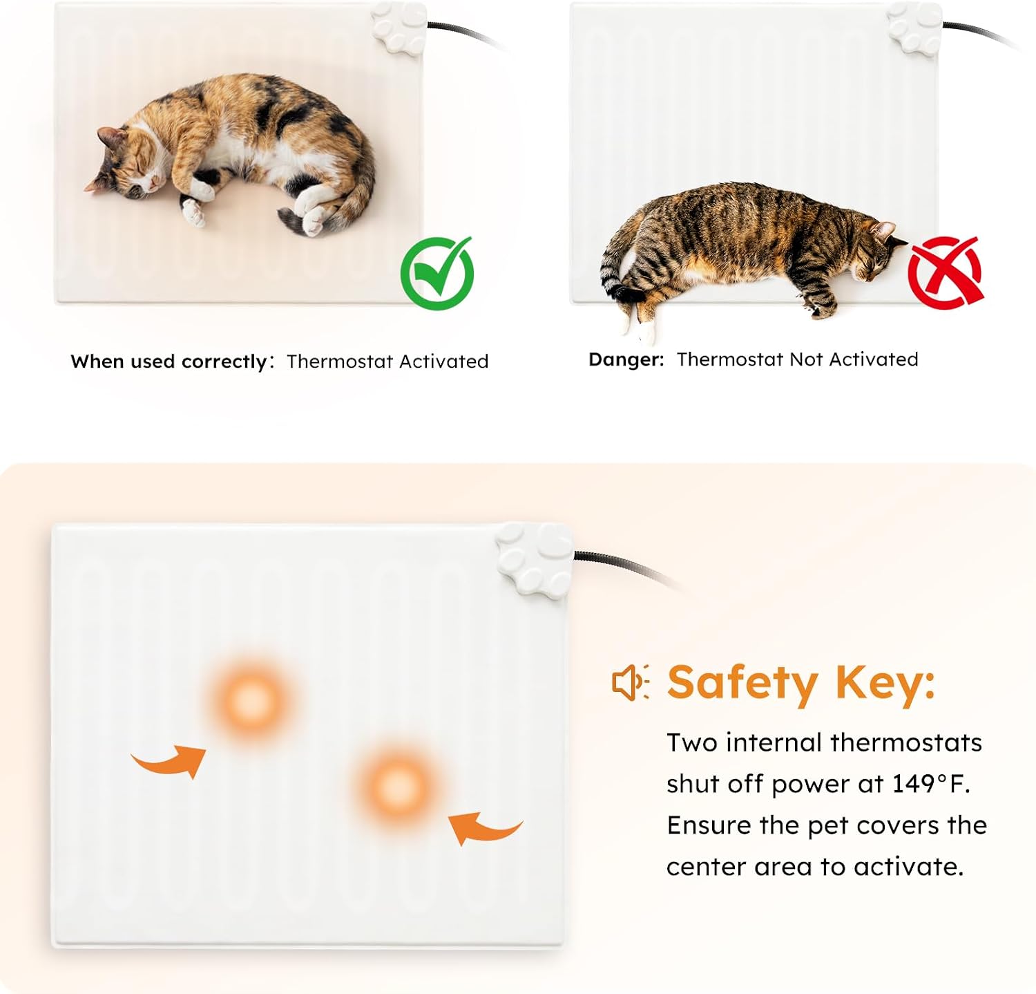 Detalle de ZOMISIA Cat Heating Pad with 11 Temperature Levels