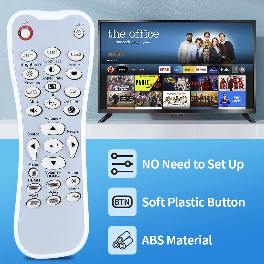 Thumbnail 2 de TCNOUMT replacement remote control for Optoma DLP projectors (GT1080/HD26 series) – no backlight