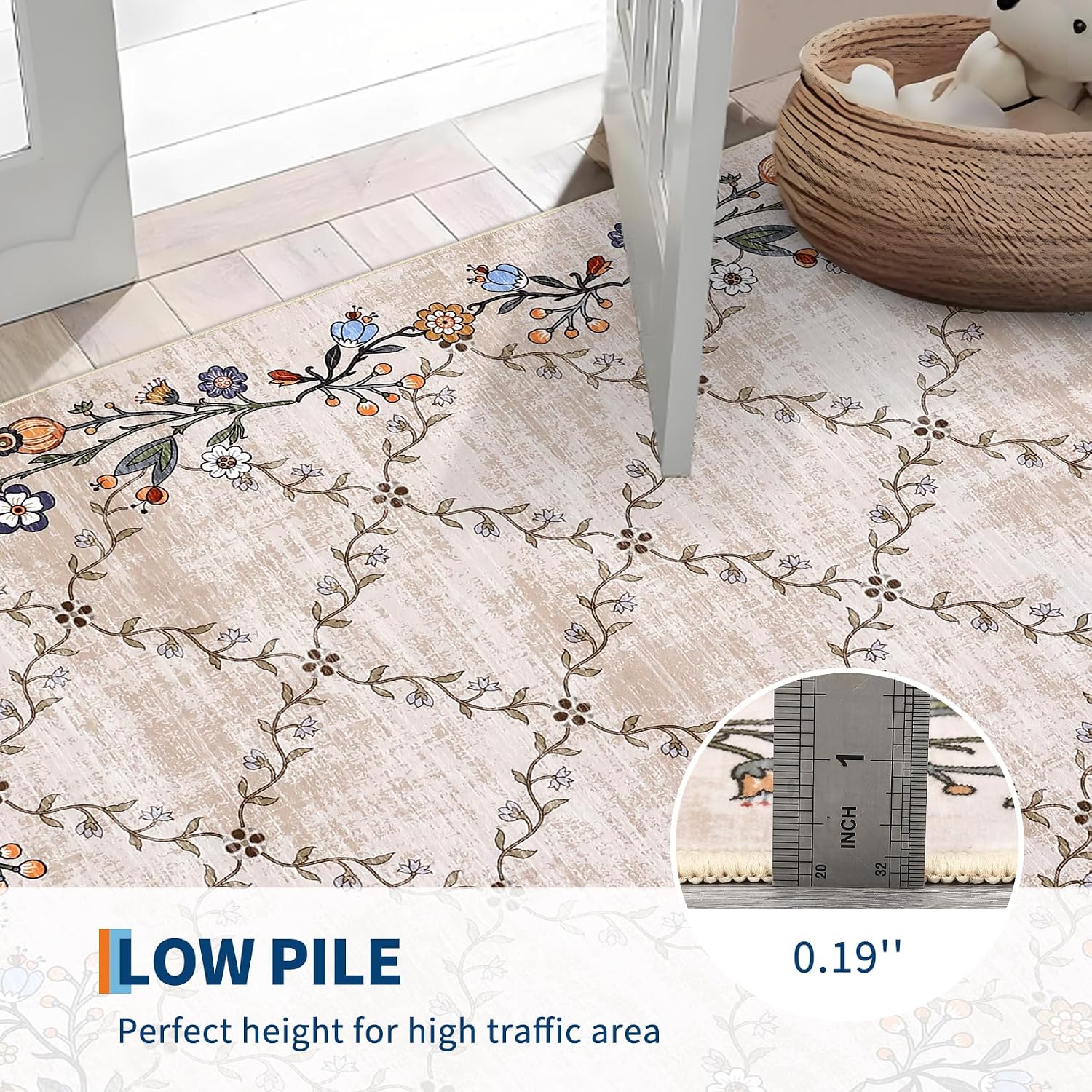 Detalle 2 de GarveeHome floral runner rug 2x6