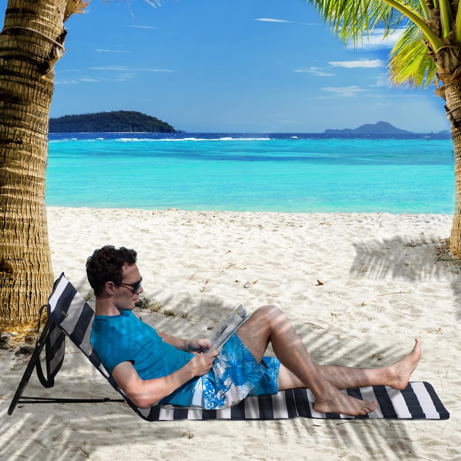 Thumbnail 1 de Outsunny Lot de 2 Tapis de Plage 142x51x40 cm