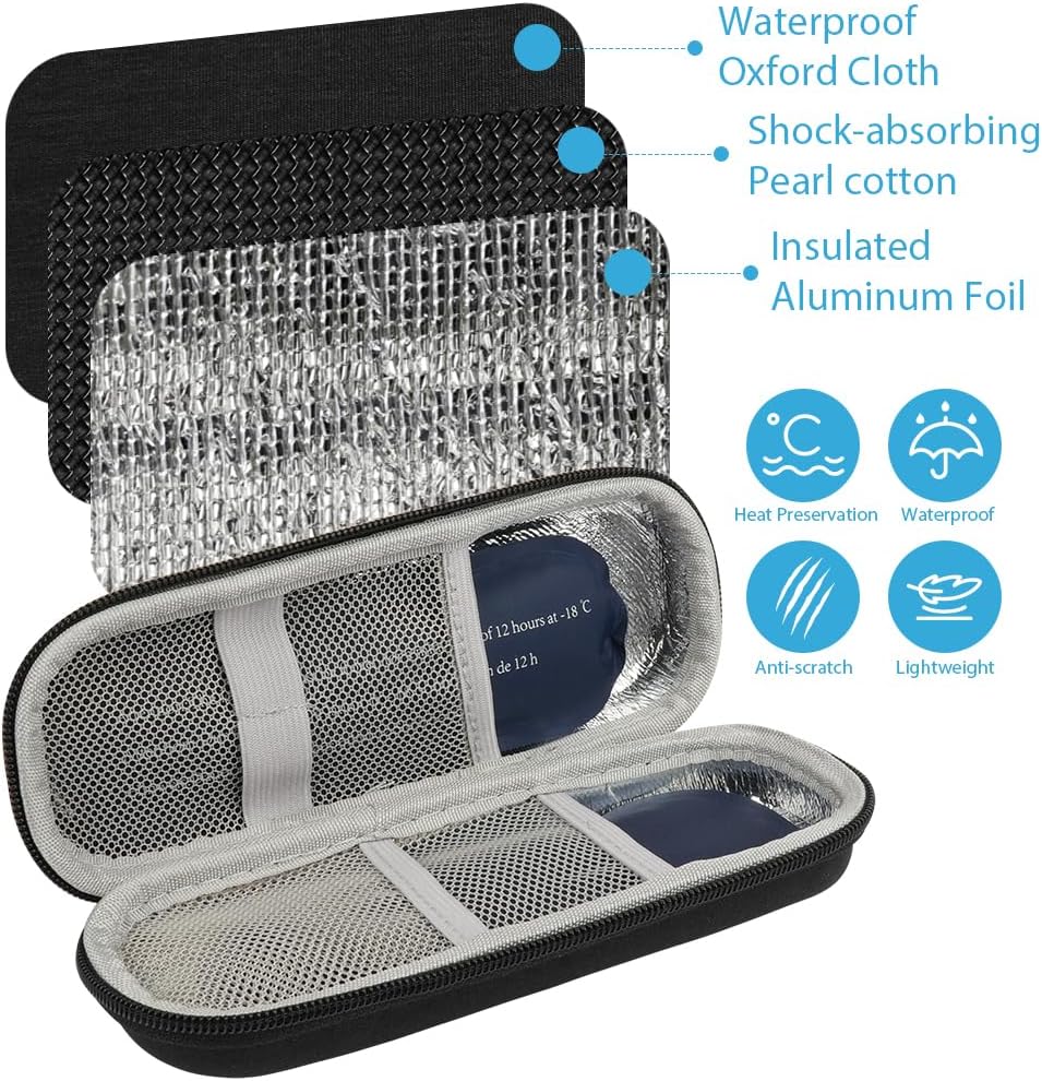 Detalle 2 de ACWOO Sac pour diabétique avec étui isotherme et 2 poches de glace réutilisables