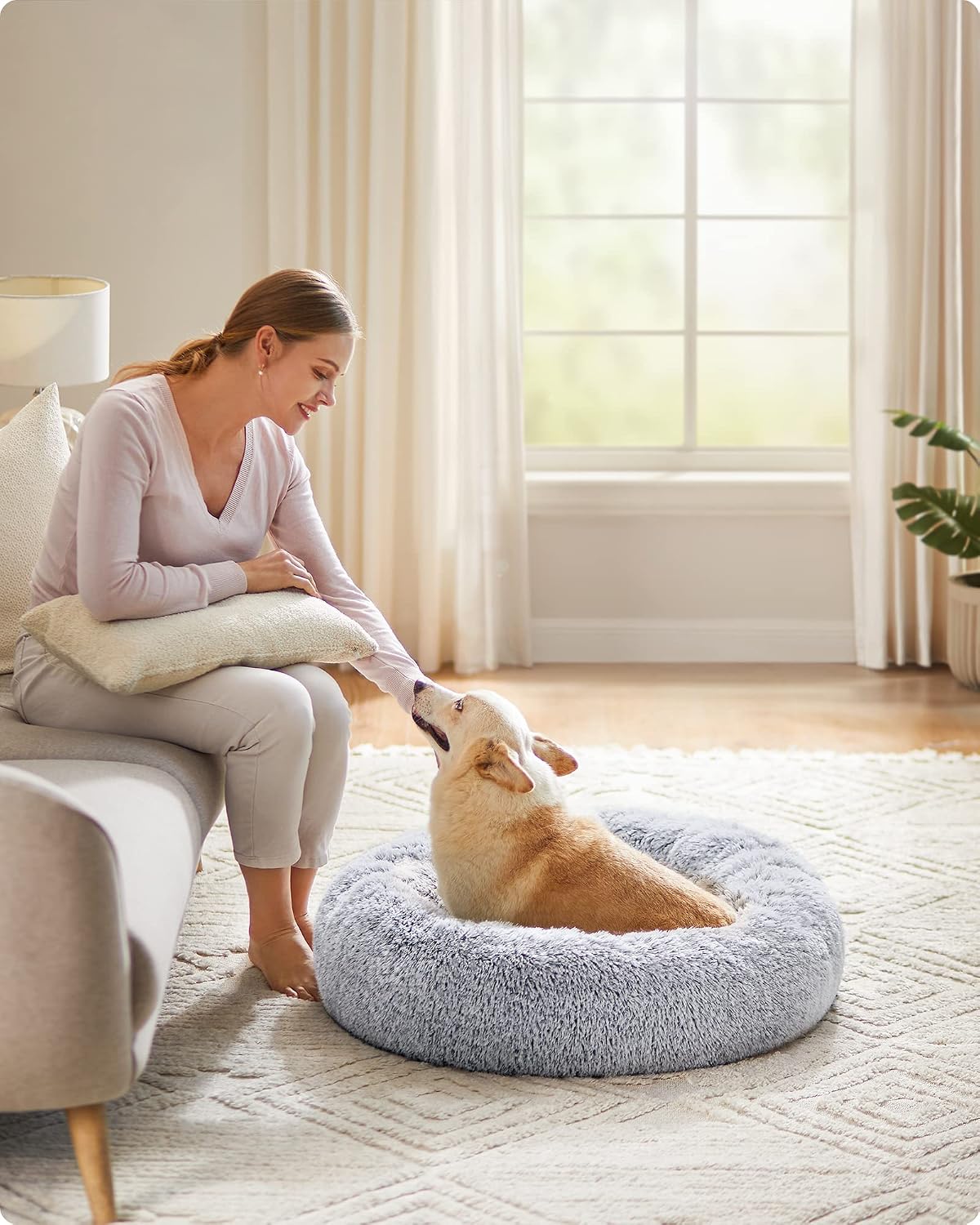 Detalle 2 de Feandrea PGW040G01 80 cm donut pet bed
