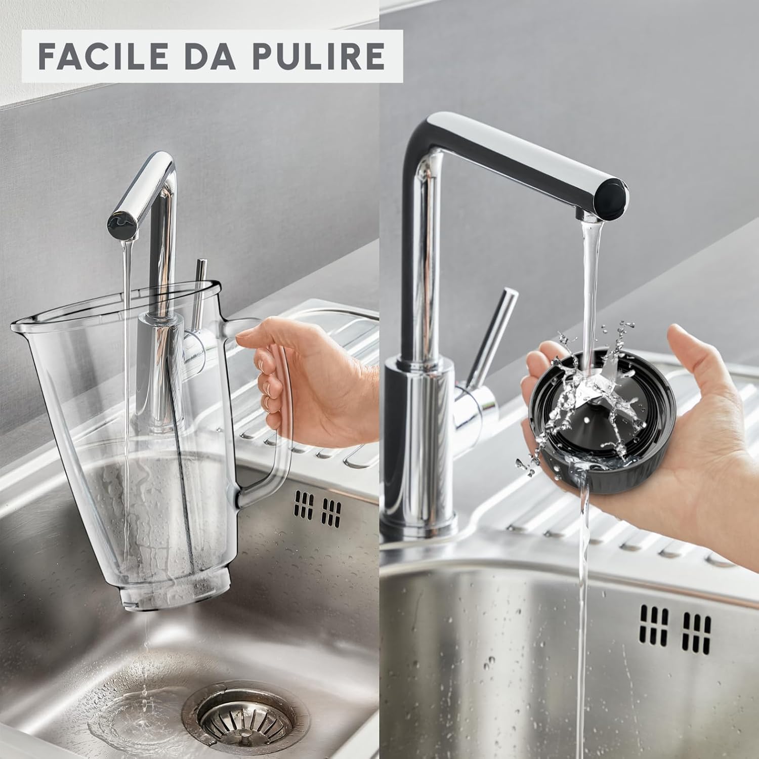 Detalle de Moulinex Blendforce LM4308: frullatore con raffreddamento ad aria e vaso in vetro da 1,75 L