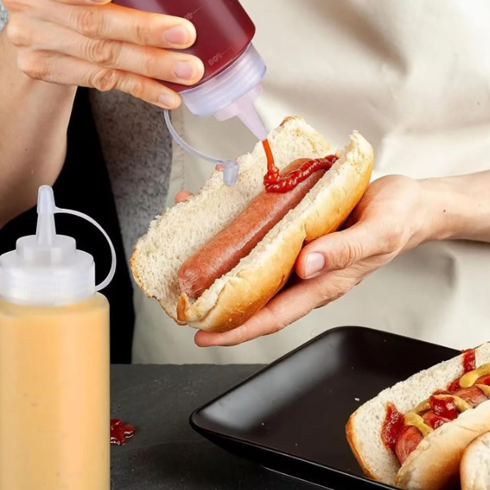 Detalle de YRsorn Squeeze Flasche – 6 Stück Quetschflasche 250 ml Kunststoffflaschen mit Deckeln
