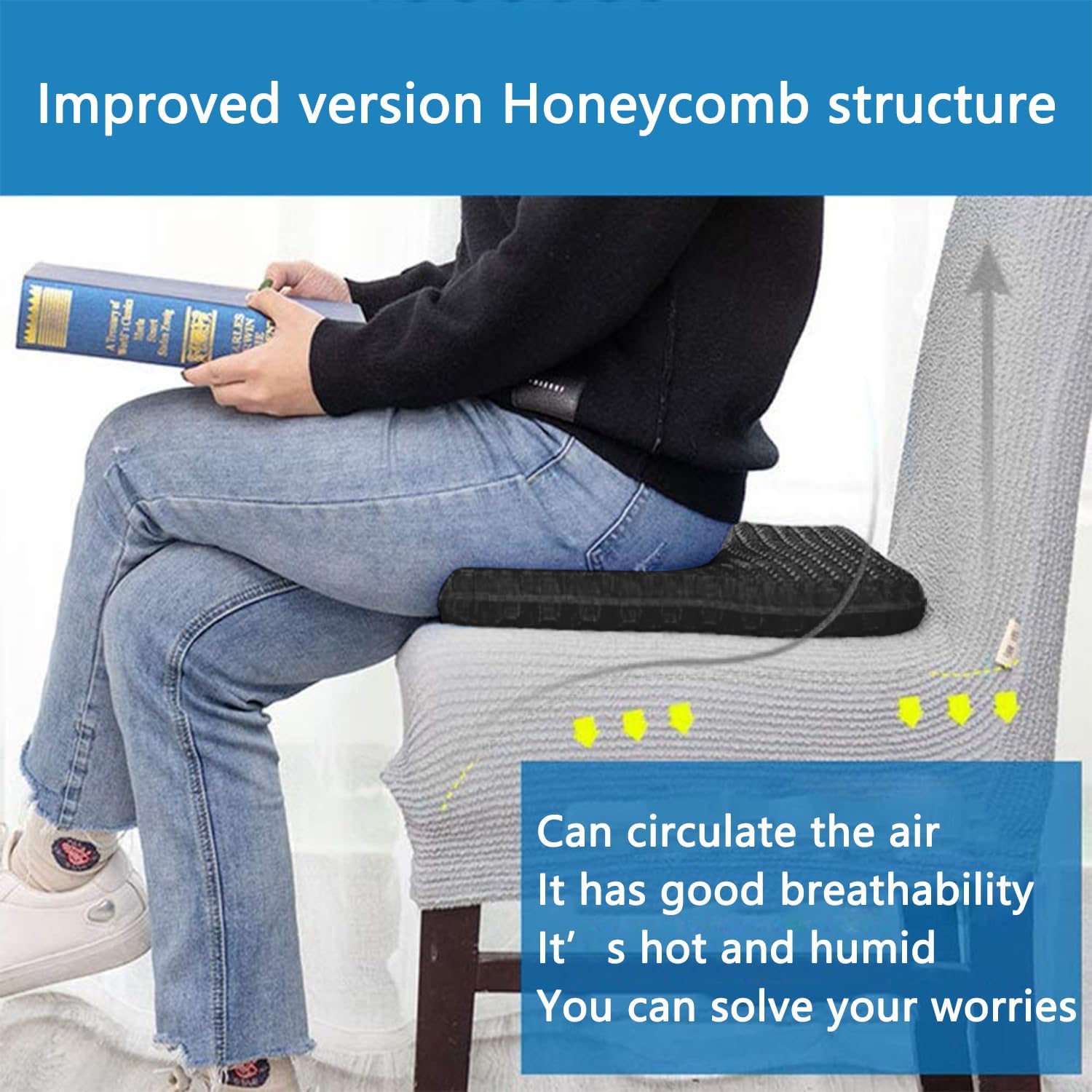 Detalle de Fzitiy TYT-8 Gel Seat Cushion, Double-Layer Honeycomb Design