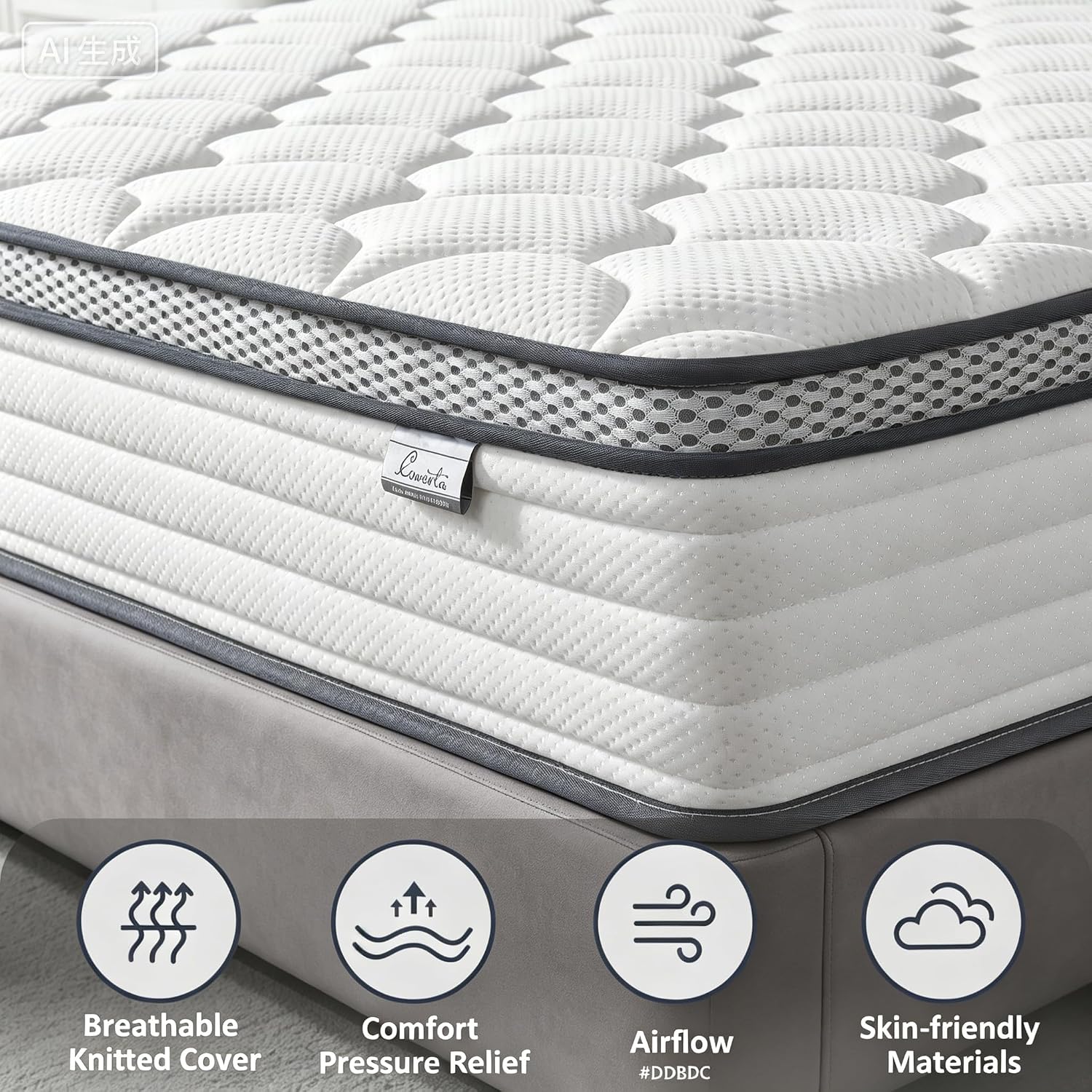 Thumbnail 6 de Coventa 12-Inch Queen Hybrid Mattress in a Box, Medium-Firm Comfort