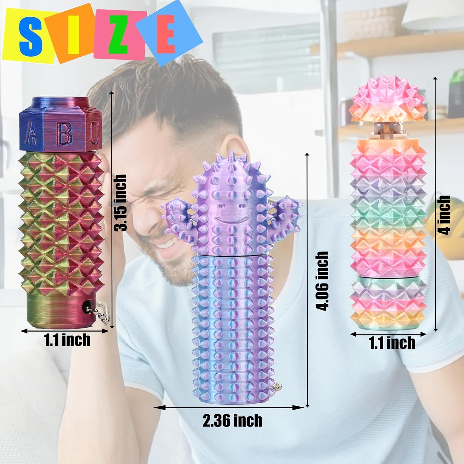 Detalle de 2Pcs Button Click, Spinners, Portable Stim Tool by Little Ouchies – 3-in-1 Anxiety Relief Fidget Pocket Toy