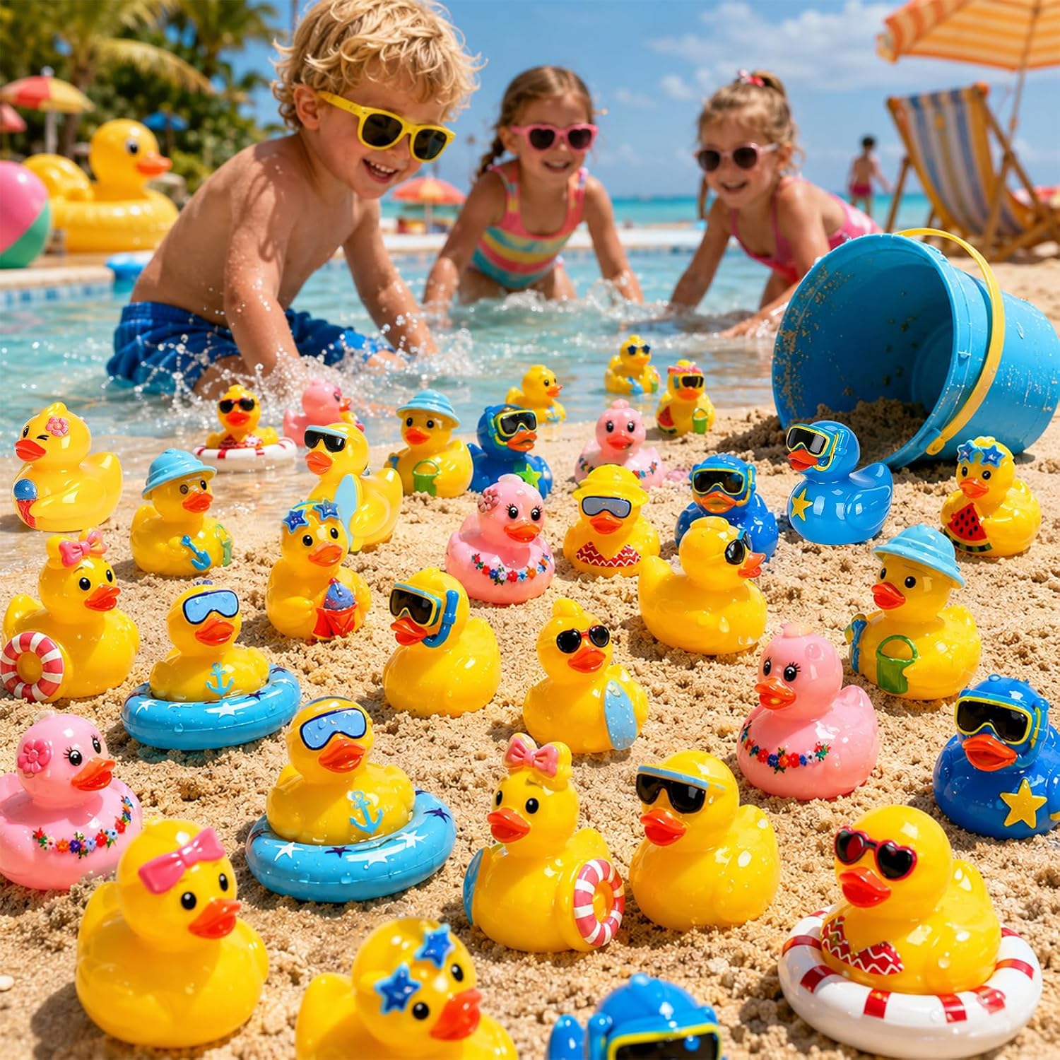 Thumbnail 3 de 120 Pcs Summer Mini Resin Ducks – 10 Styles for DIY Decor, Parties, and Cruise Ship Games