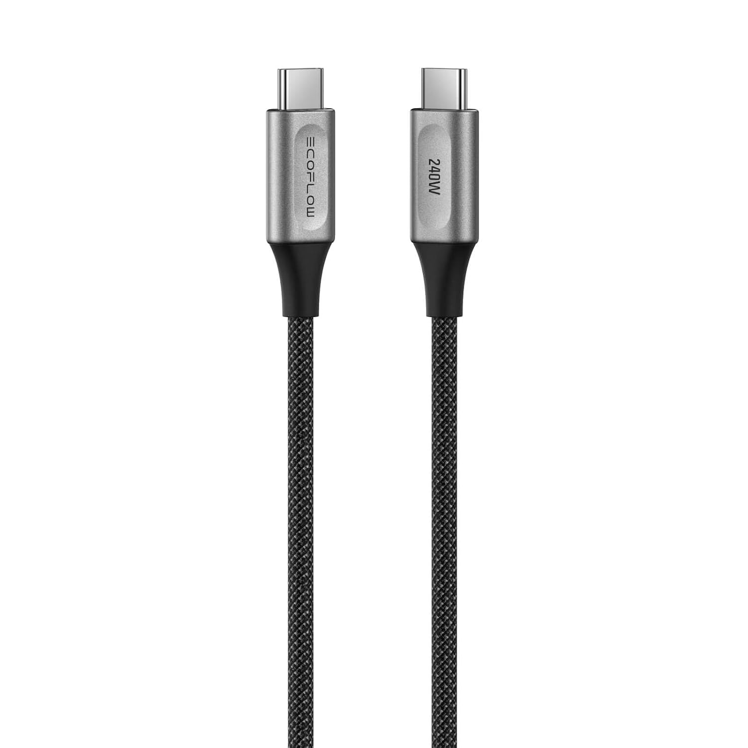 Detalle de EcoFlow RAPID Pro USB-C-auf-USB-C Kabel 240W – Nylon, 1,8 m, robustes 240W-Ladekabel