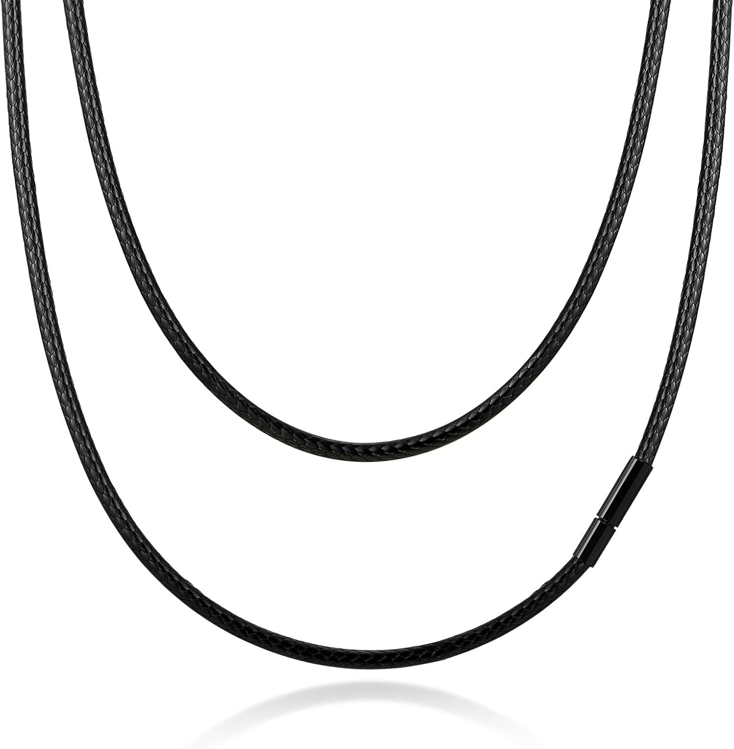 Thumbnail 6 de VNOX Leder-Halskette für Herren & Damen mit 316L-Edelstahlverschluss – 2/3 mm, Braun/Schwarz, 40–55 cm
