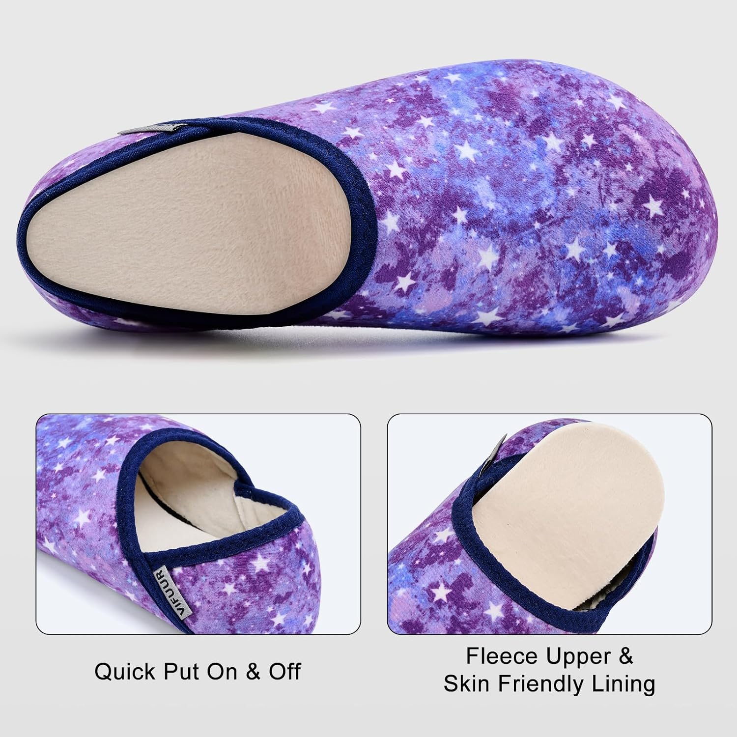 Detalle de VIFUUR Fuzzy Barefoot Slipper Socks, Machine-Washable with Non-Slip Soles