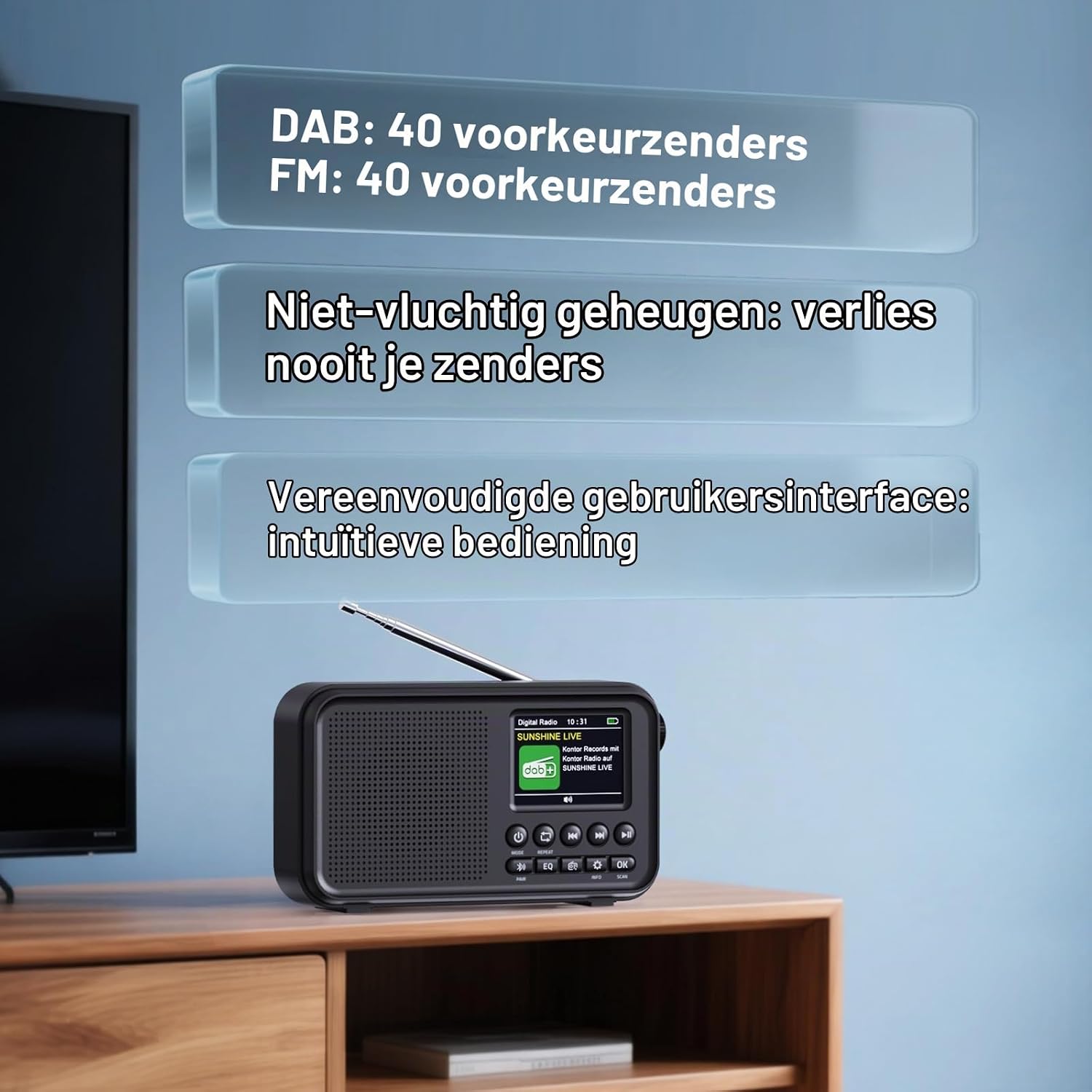 Thumbnail 6 de ROCAM CR1031DAB draagbare DAB+/FM-radio met 3.000 mAh-accu en kleurenscherm