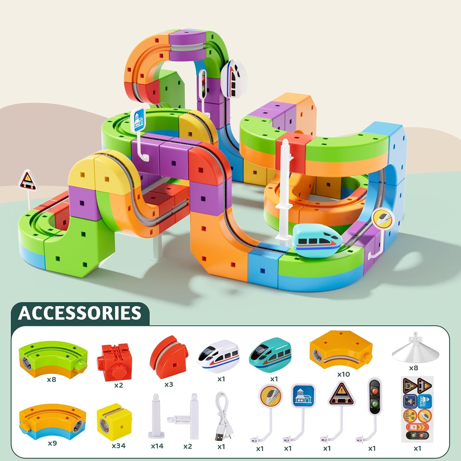 Detalle de Wdebay klick Rail: 3D Magic Flexible Race Track with Anti-Gravity Train Set