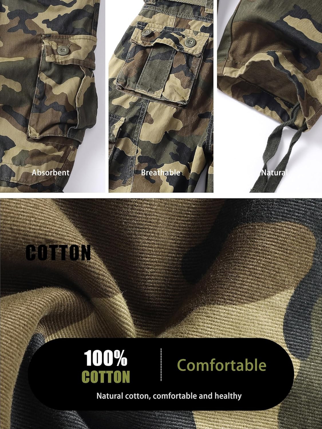 Thumbnail 3 de AKHlKING Women's Cargo Pants: 8-Pocket Ripstop Camouflage Combat Trousers
