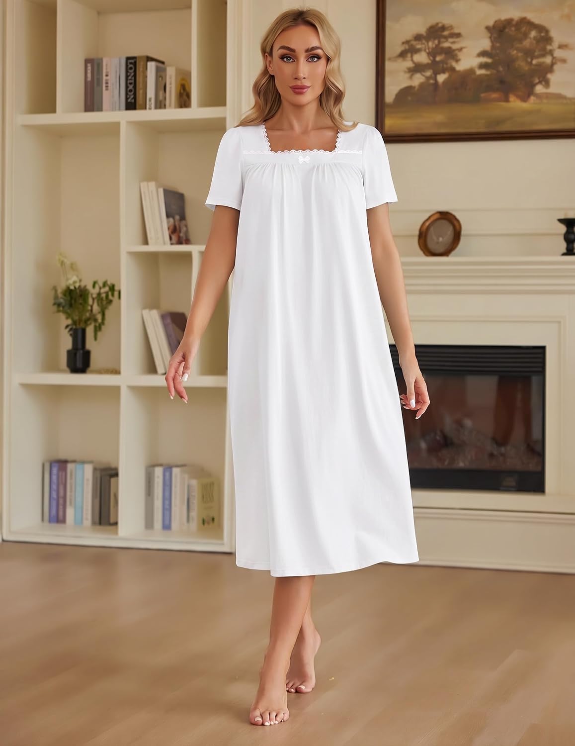 Detalle 1 de Ekouaer Women's Cotton Nightgown