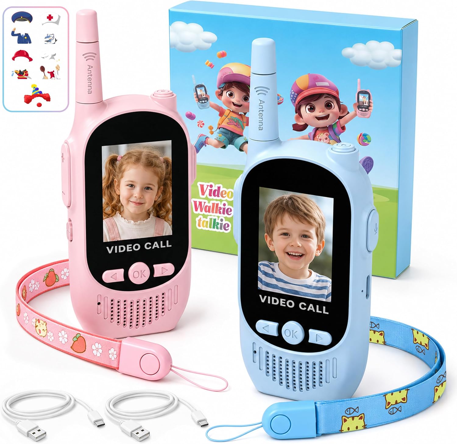 Detalle de Video Walkie Talkies for Kids, Rechargeable 2-Pack