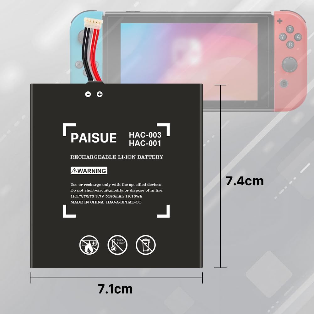 Thumbnail 2 de HAC-003 5180mAh Battery Replacement Kit for Nintendo Switch (2017) internal upgrade