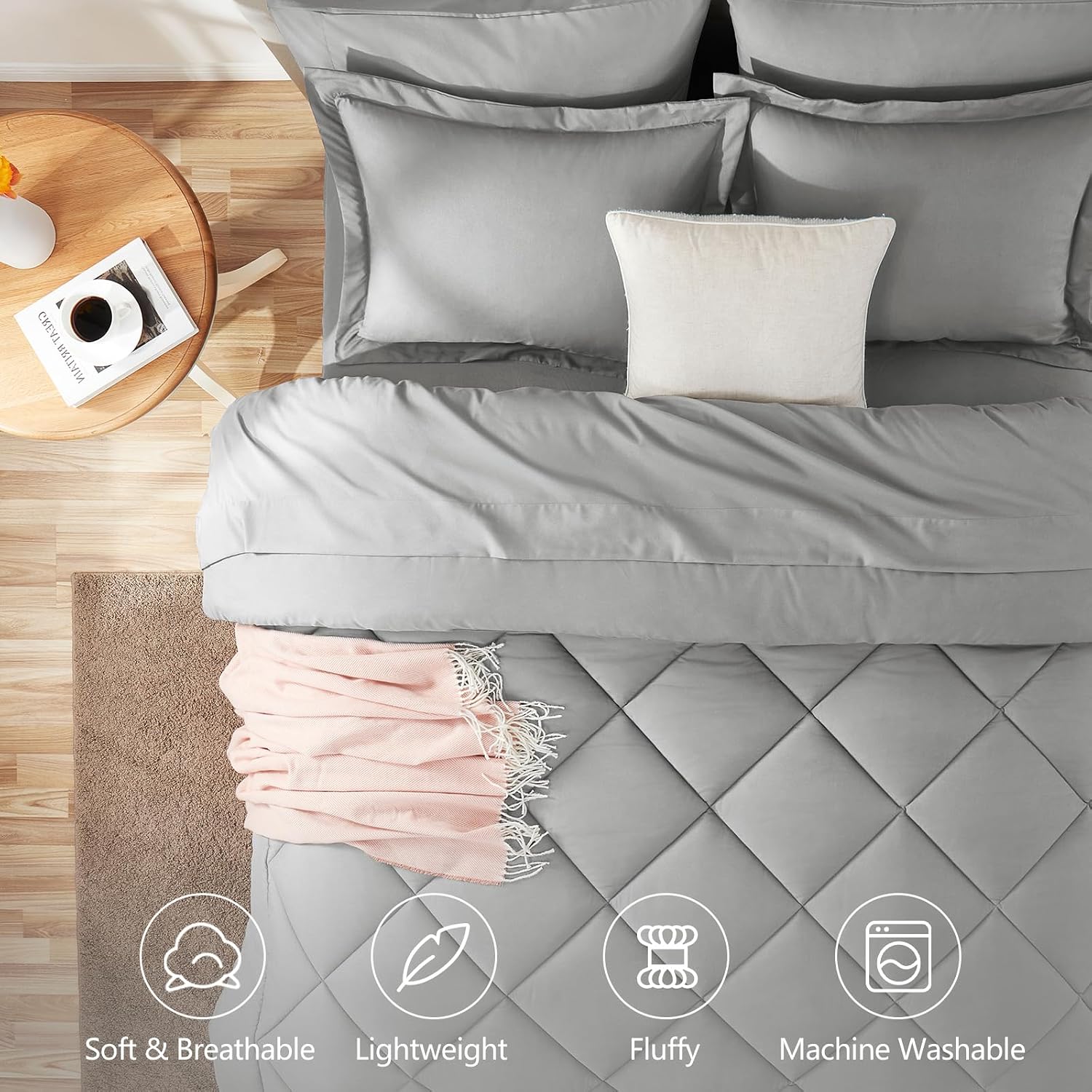 Detalle 2 de CozyLux Queen Comforter Set 88x88