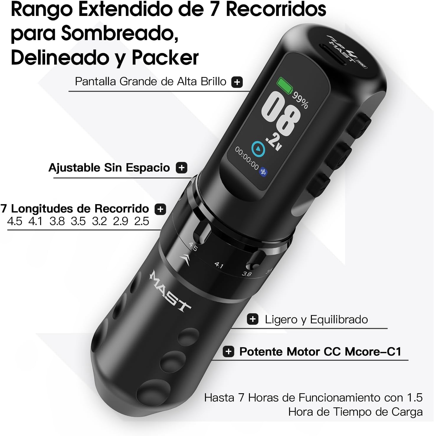 Detalle 2 de MAST TATTOO Flip4 Pro 2000mAh inalámbrica