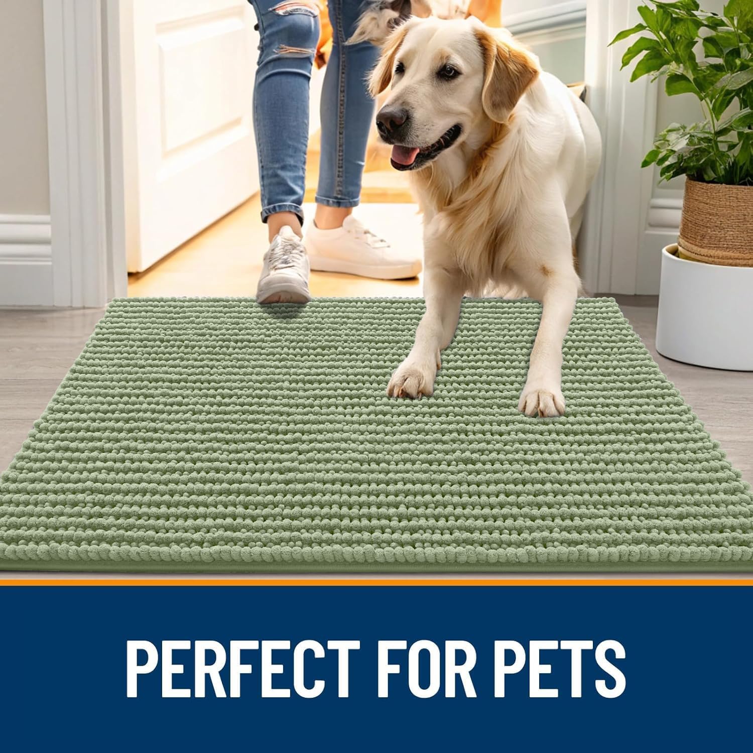 Detalle de OLANLY Chenille Dog Door Mat 24x16