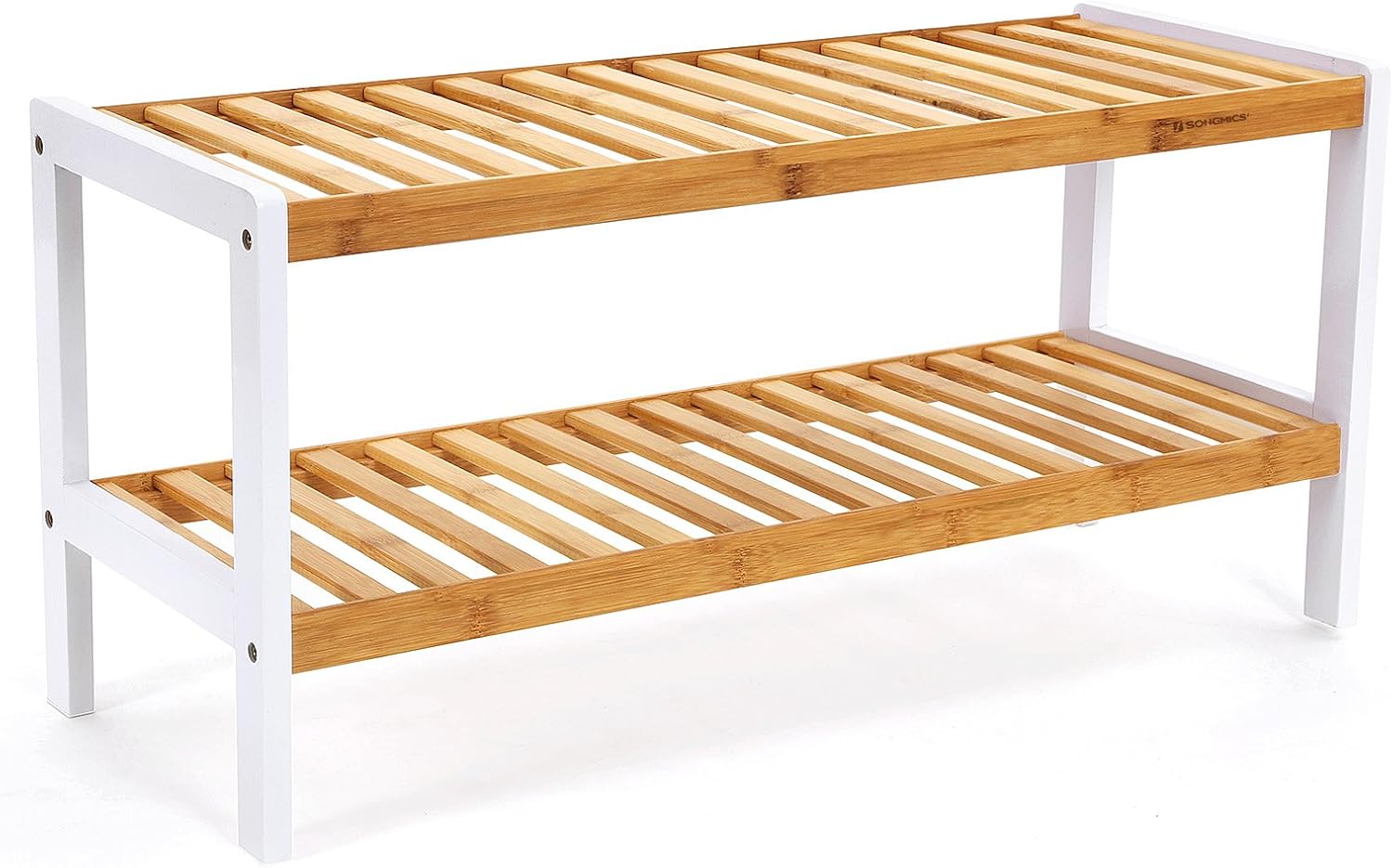 Detalle de SONGMICS LBS02H Scarpiera bamboo 2 ripiani 26x70x33 cm