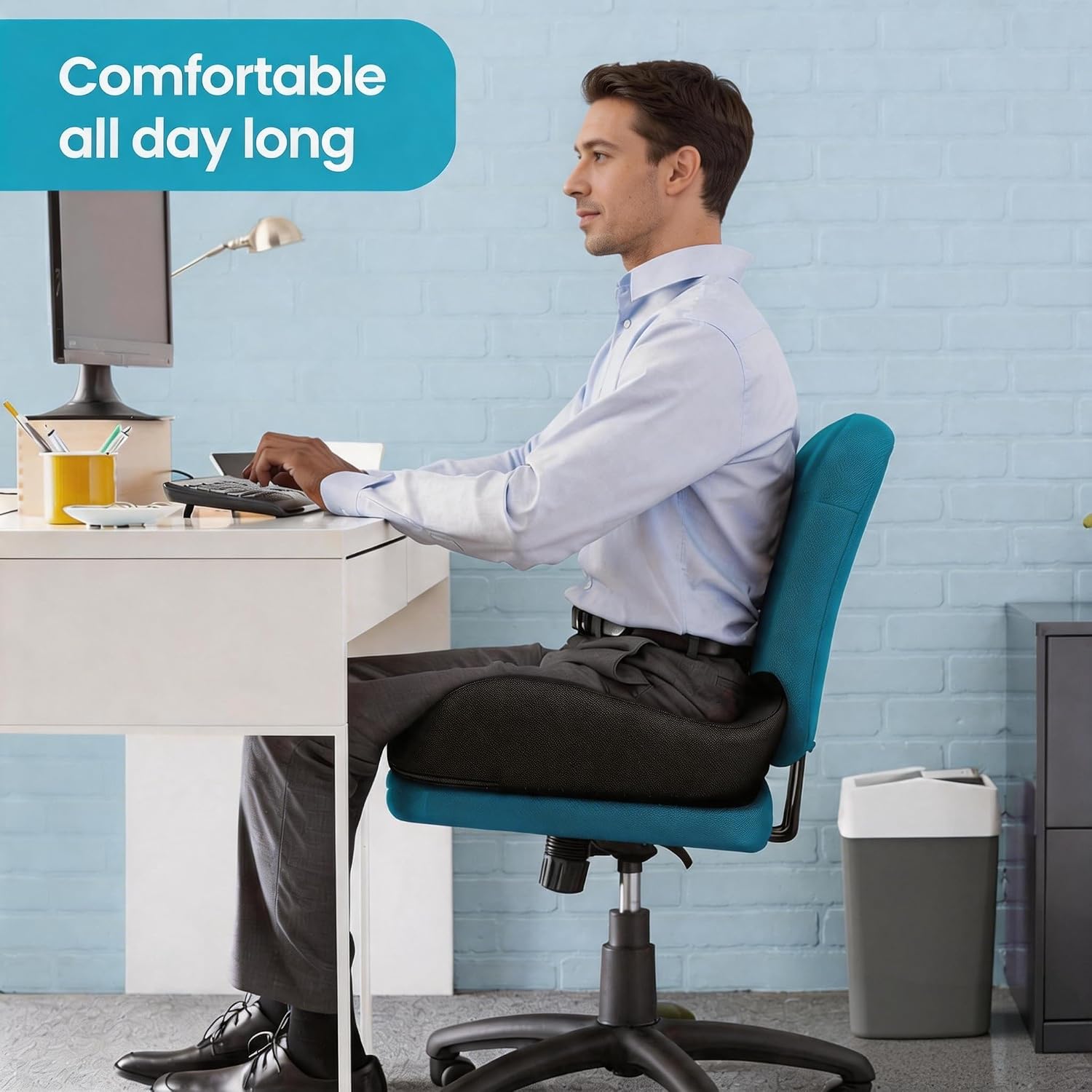 Thumbnail 6 de Benazcap Memory Foam Seat Cushion for Office Chairs and Cars