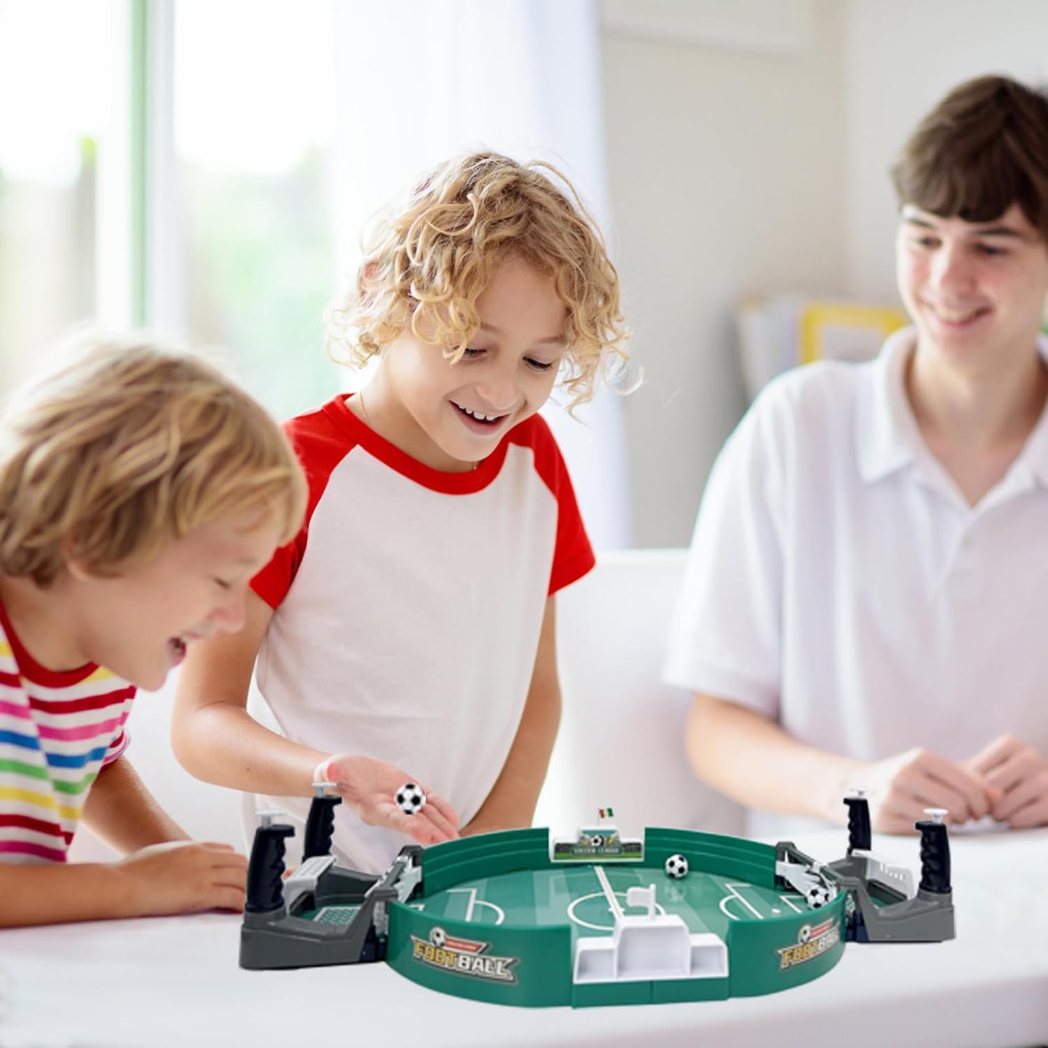 Thumbnail 4 de EACHHAHA Baby Foot mini pour enfant (jeu à 2 joueurs) avec 6 balles – 9 x 42 x 21 cm