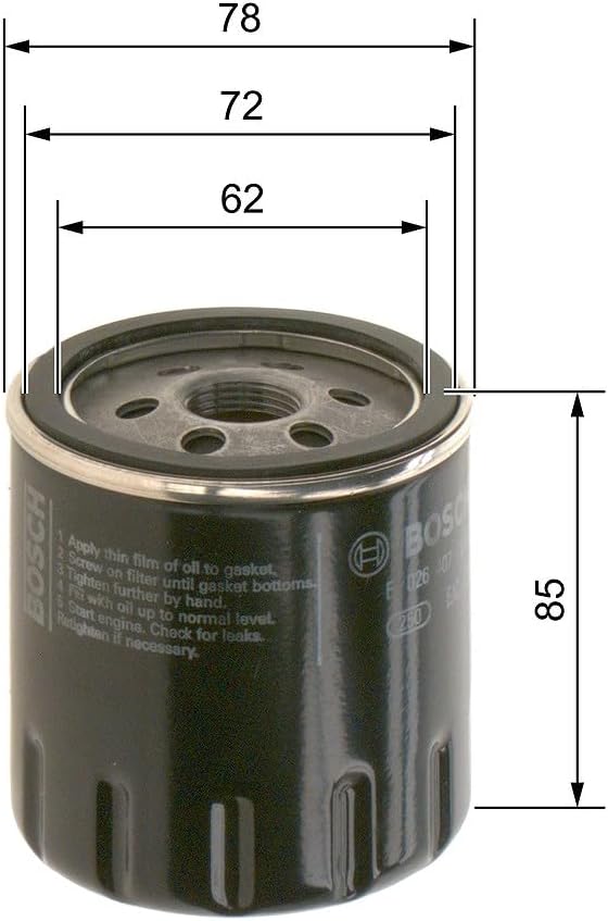 Detalle 1 de Bosch P7300 Ölfilter für Autos – zuverlässige Motorschmierung durch effektive Ruß- und Partikeltrennung