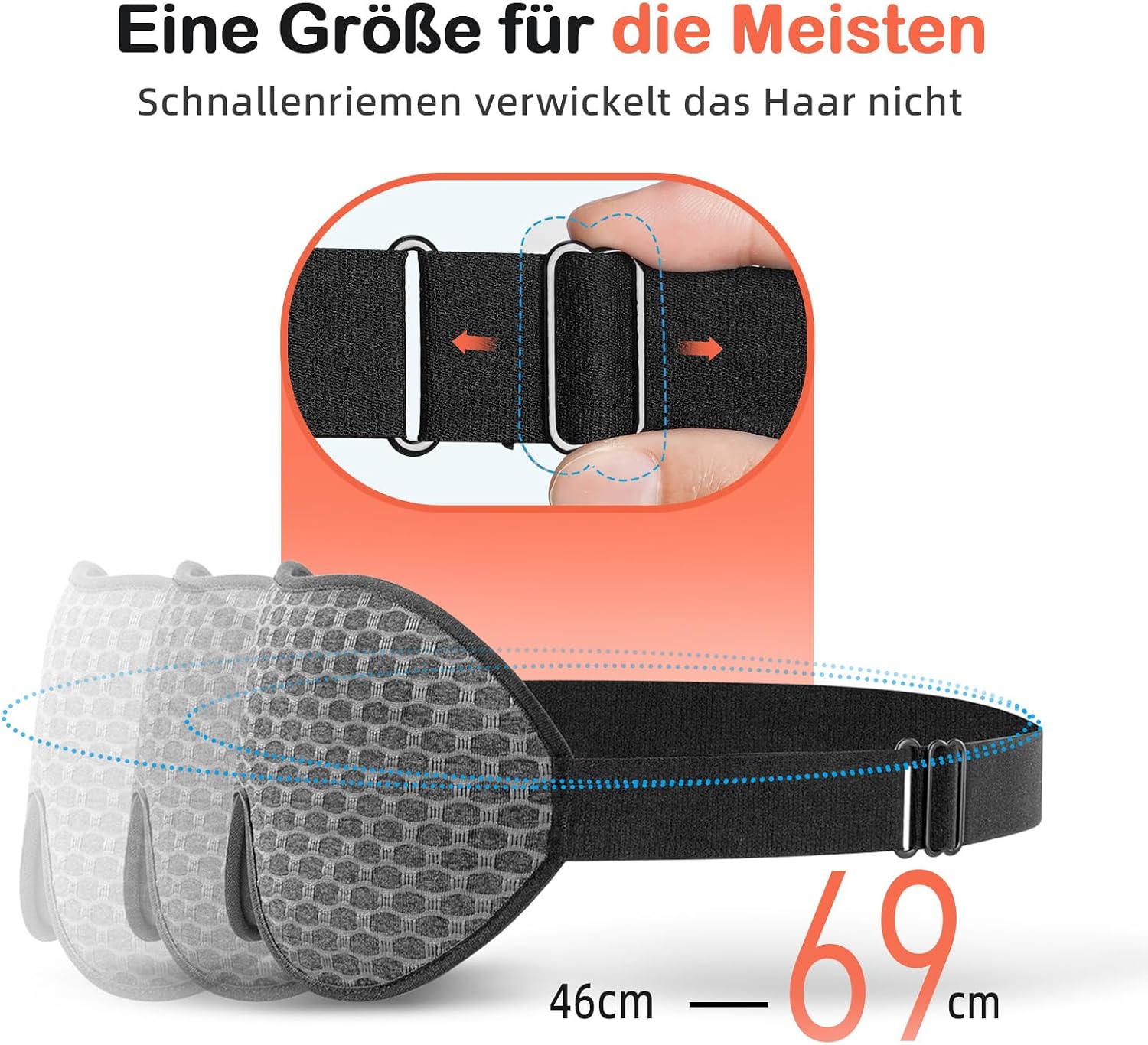 Detalle de INNELO Schlafmaske für Herren und Damen – 3D atmungsaktive Schlafbrille aus Gedächtnisschaum