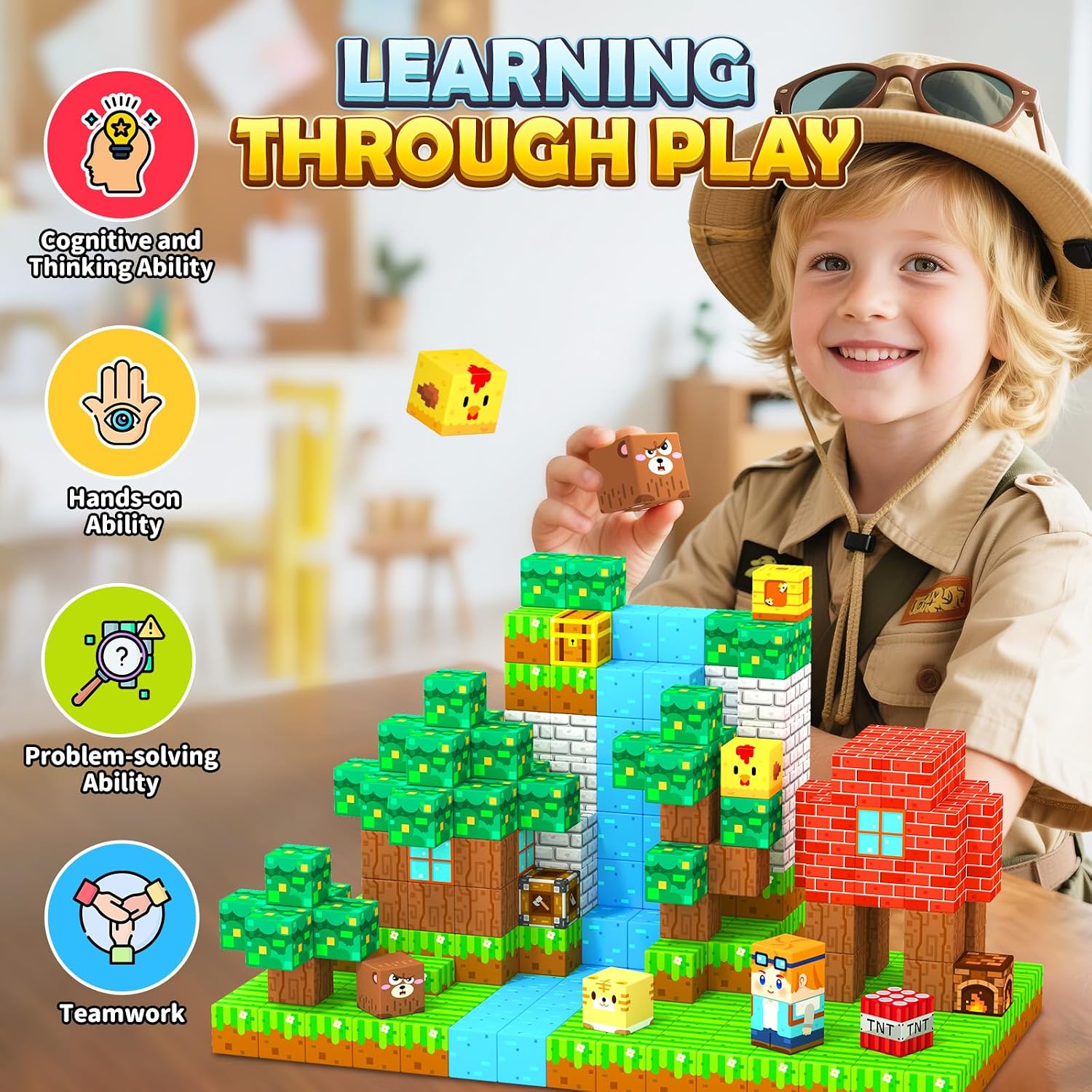 Detalle 2 de Coodoo 150 Magnetbausteine – Forest Fantasy World Builder