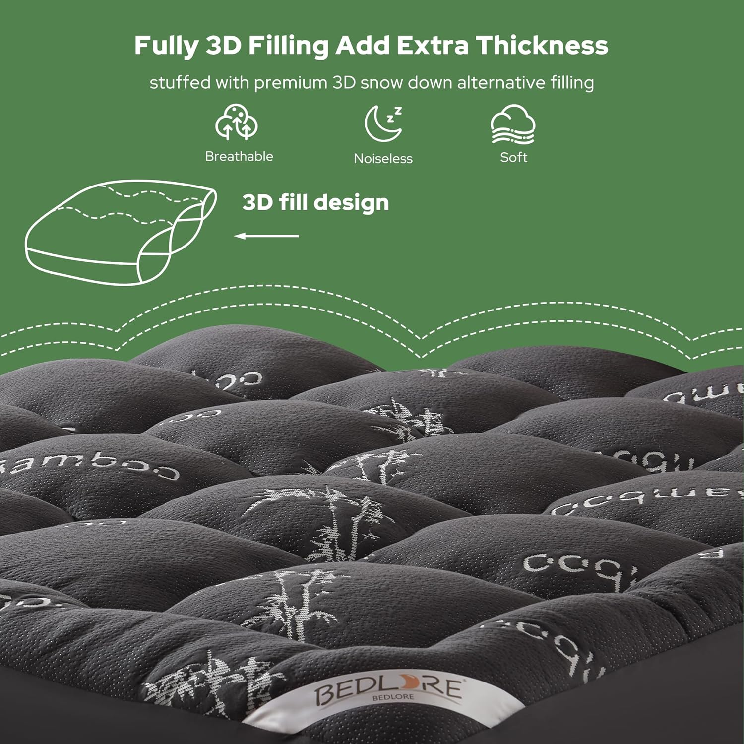 Thumbnail 4 de BEDLORE Mattress Topper Double Bed