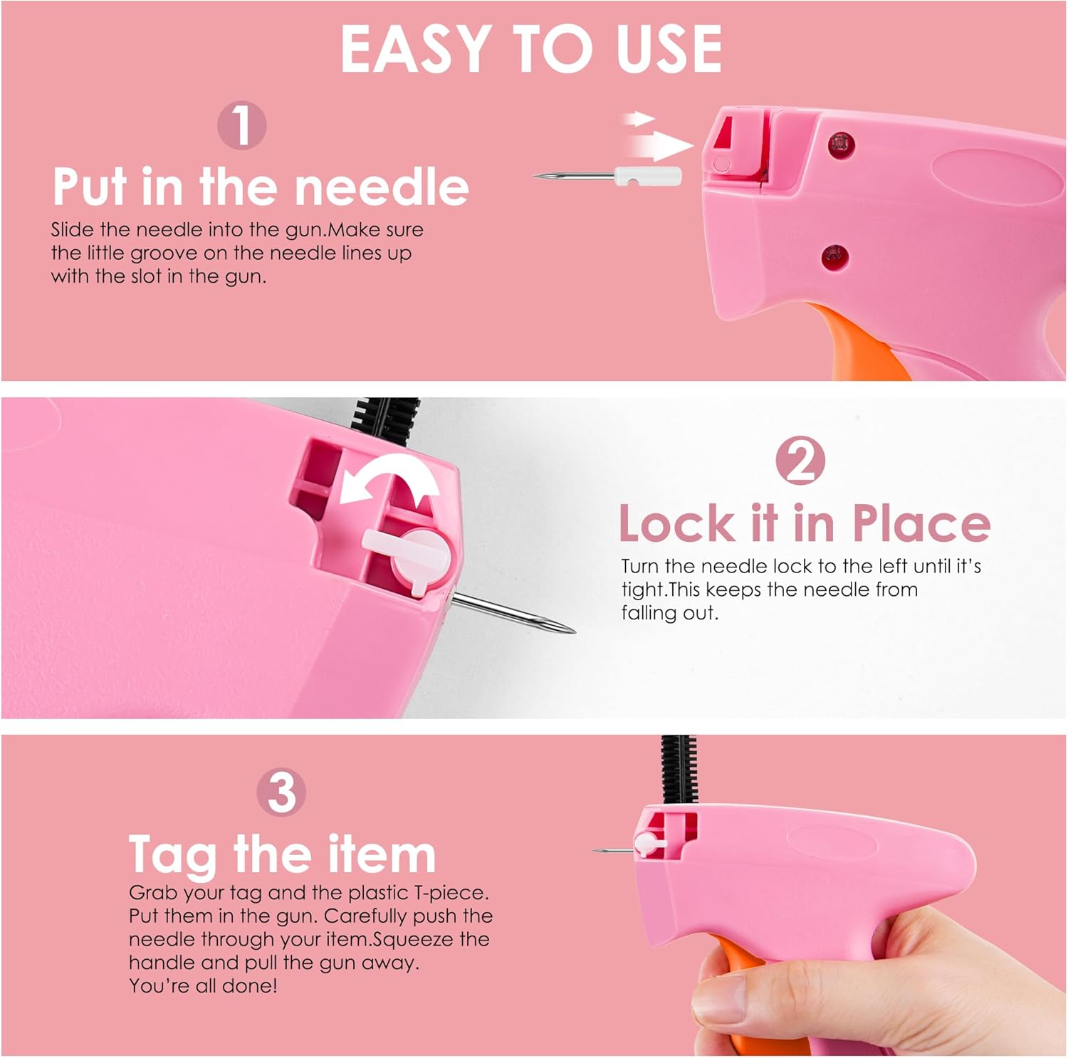 Detalle 2 de Stitch Gun for Clothes — Handheld Quick Clothing Fixer with 6 Needles and 2000 Fasteners