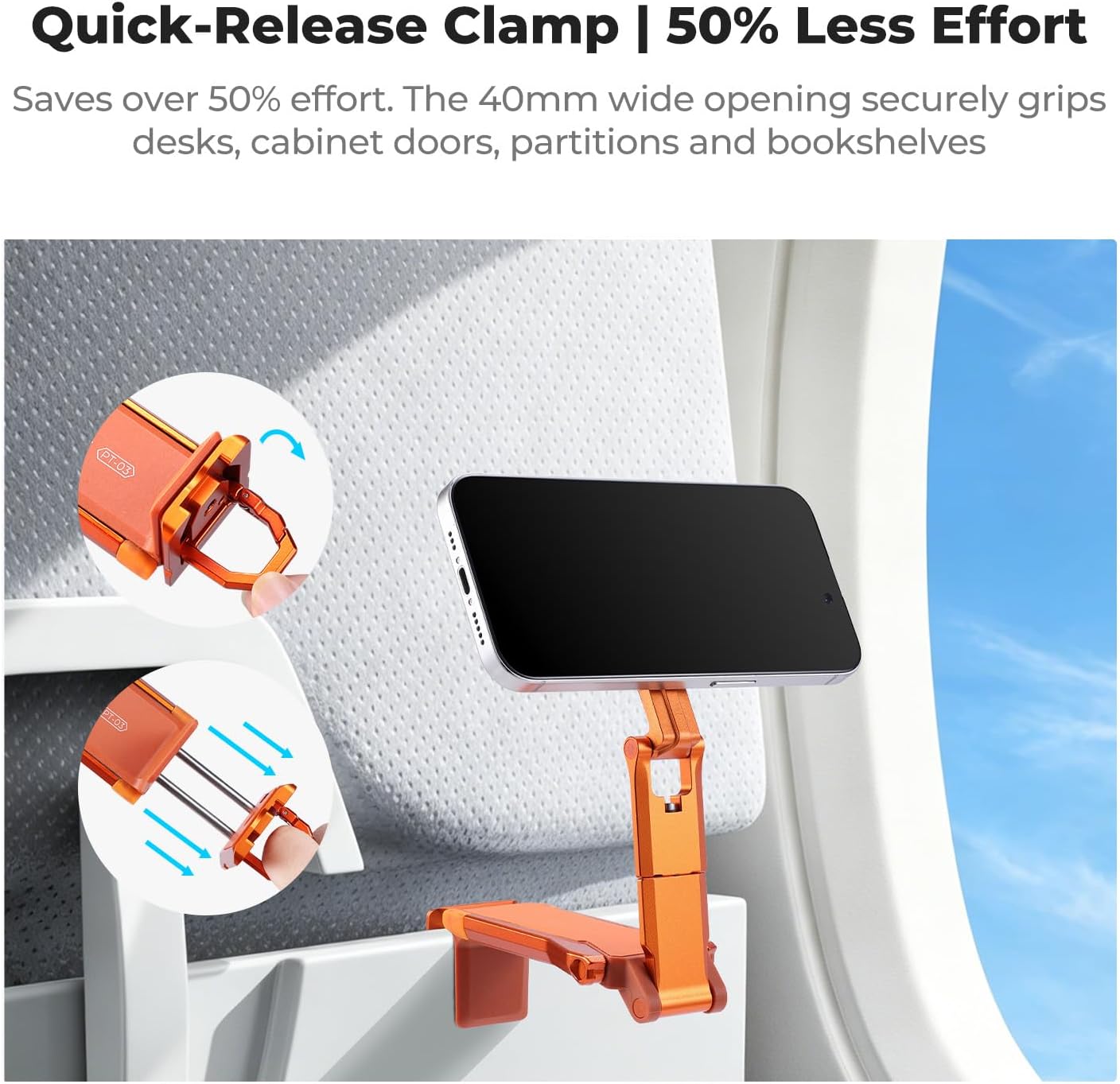 Detalle 2 de K&F CONCEPT Magnetic Phone Tripod, Orange