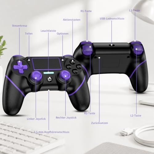 Detalle de Reddening PS4 Controller 2er-Set mit Docking-Station