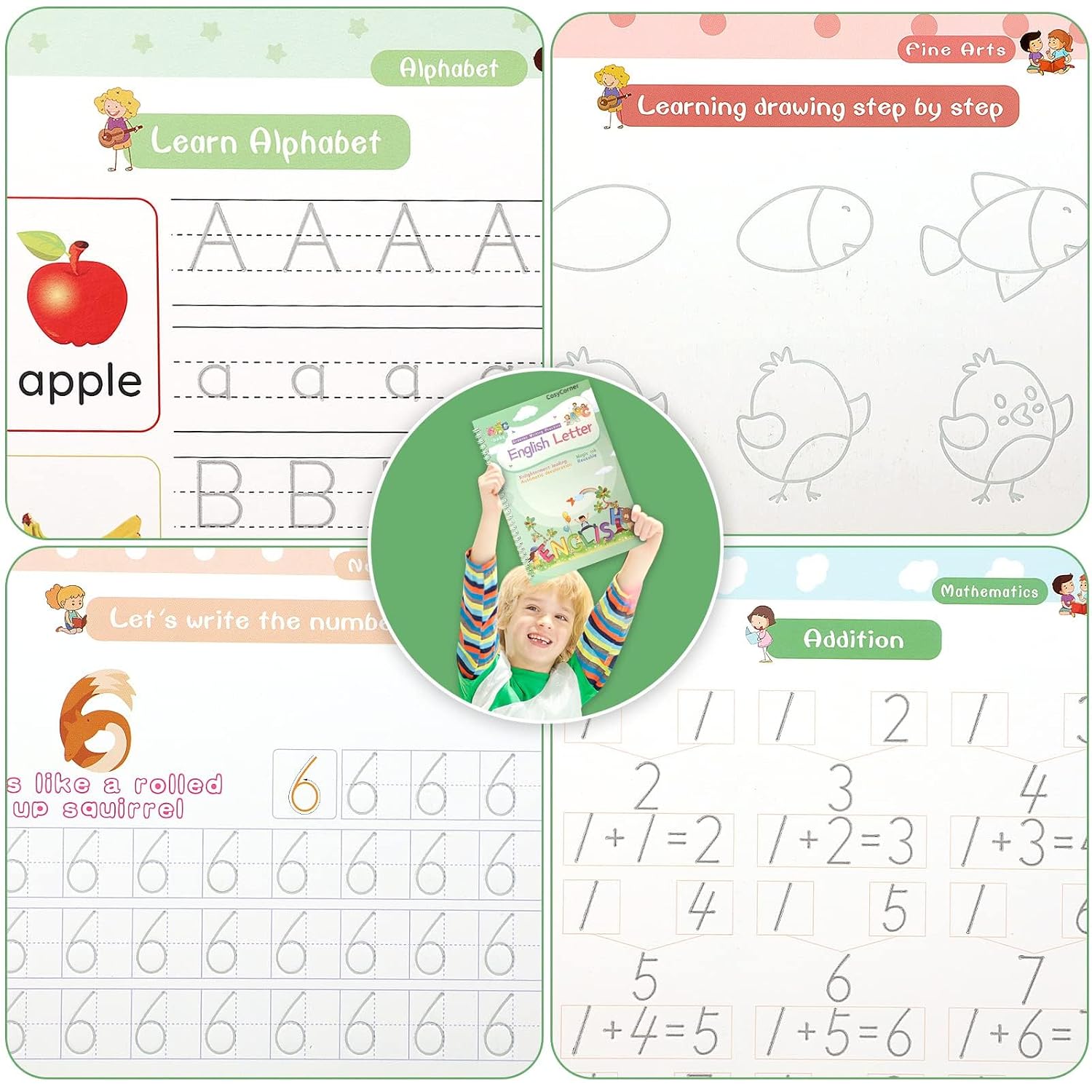 Detalle de Magical Handwriting Workbooks 4 pack copybook 10.2×7.2 in