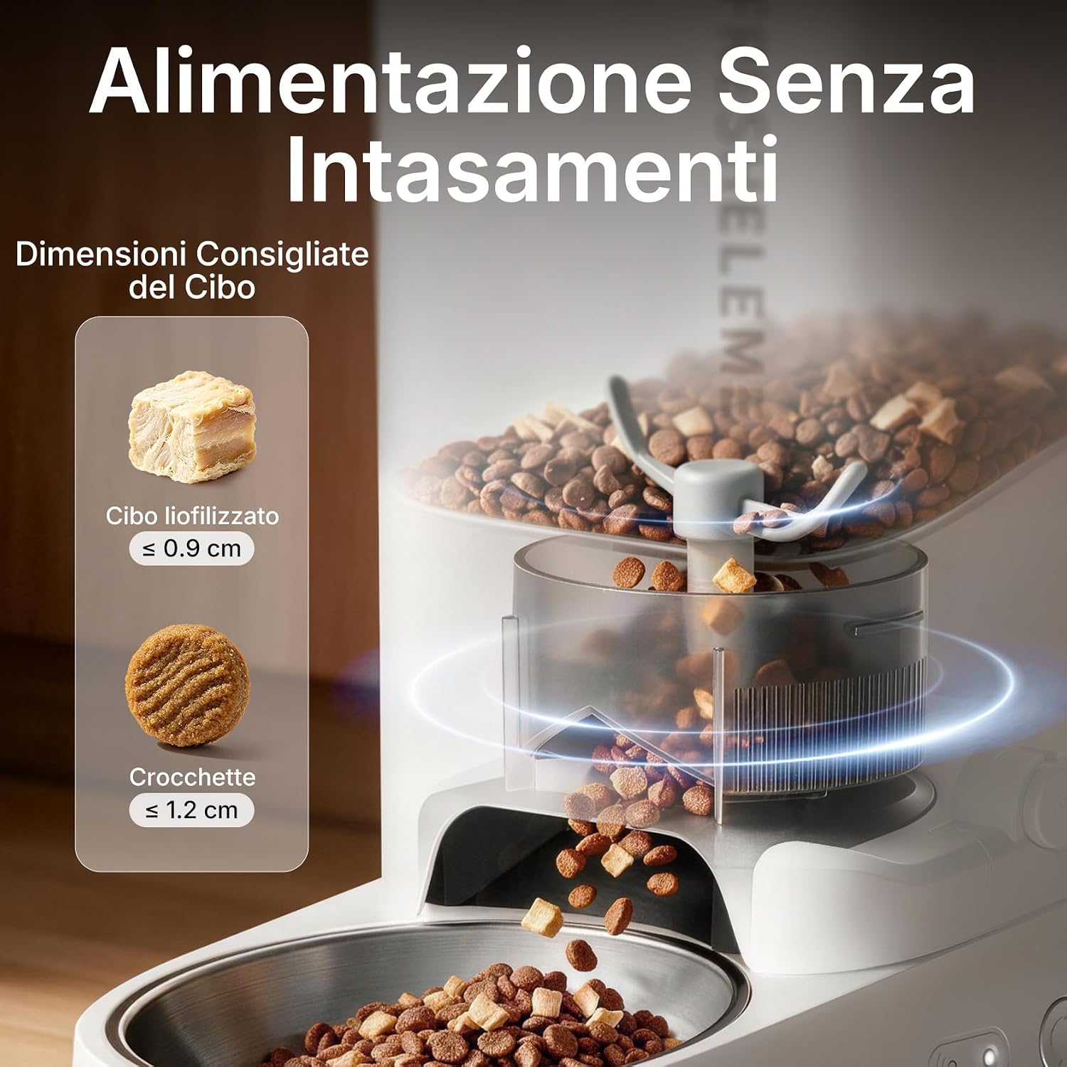 Detalle de PETKIT Distributore Automatico Cibo per Gatti (3L) e Cani (2.4G WiFi) con Ciotola in Acciaio inox 304 e Fresh Lock